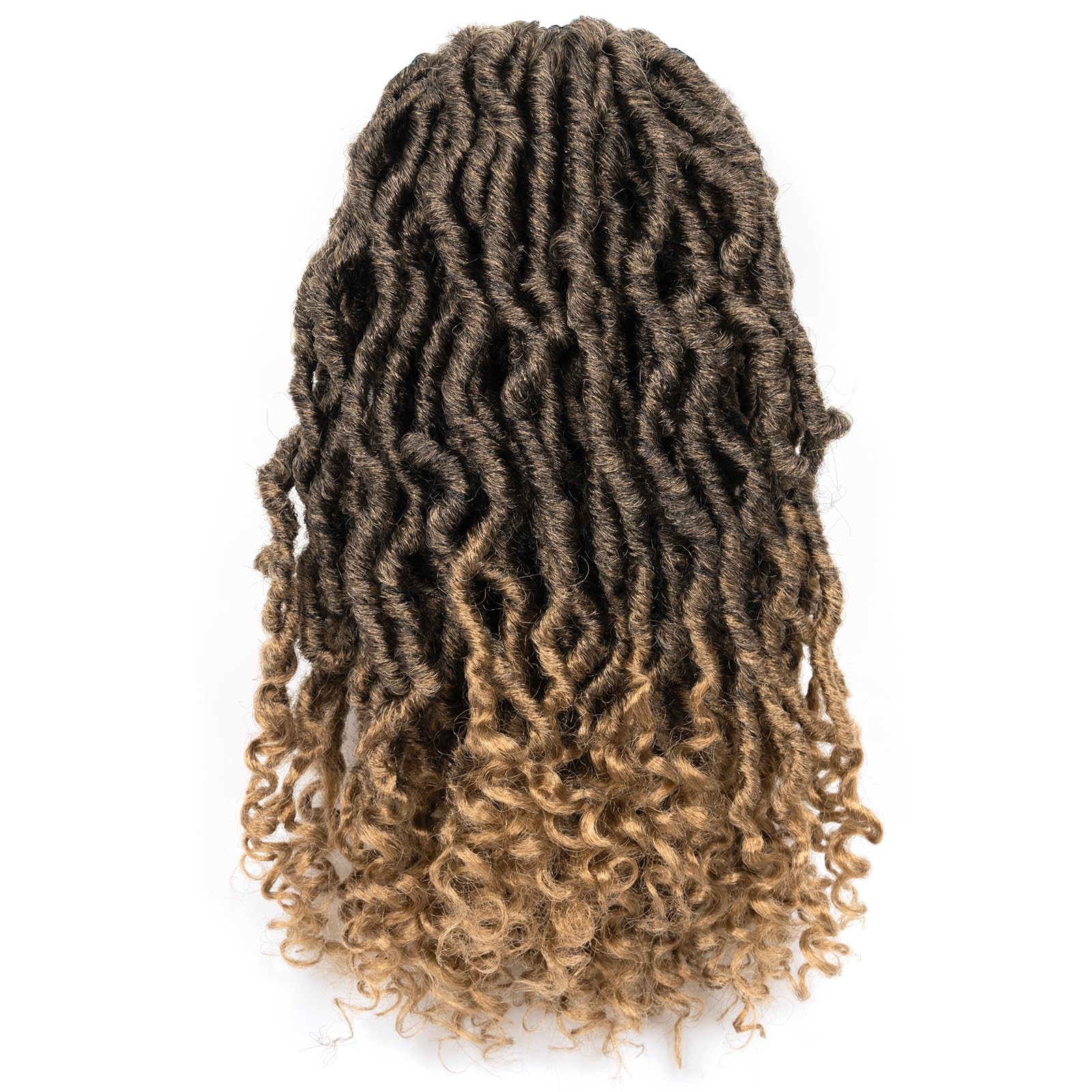 ( US ONLY) FAST SHIPPING PL | Toyotress Passion Faux Locs Crochet Hair Natural Faux Locs Crochet Hair Curly Ends, Short Bob Curly Locs Braids Pre-Looped Synthetic Braiding Hair Extensions