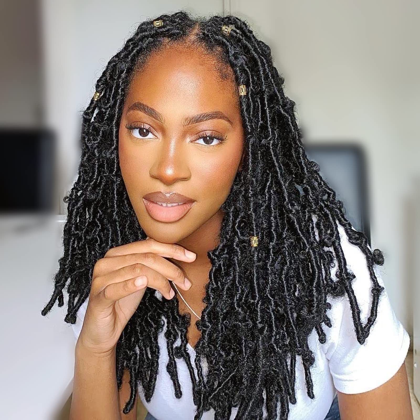 ( US ONLY) FAST SHIPPING DBL | Toyotress Butterfly Locs Crochet Hair Pre-twisted Distressed Crochet Braids, Faux Locs Pre-looped Synthetic Braiding Hair Extensions