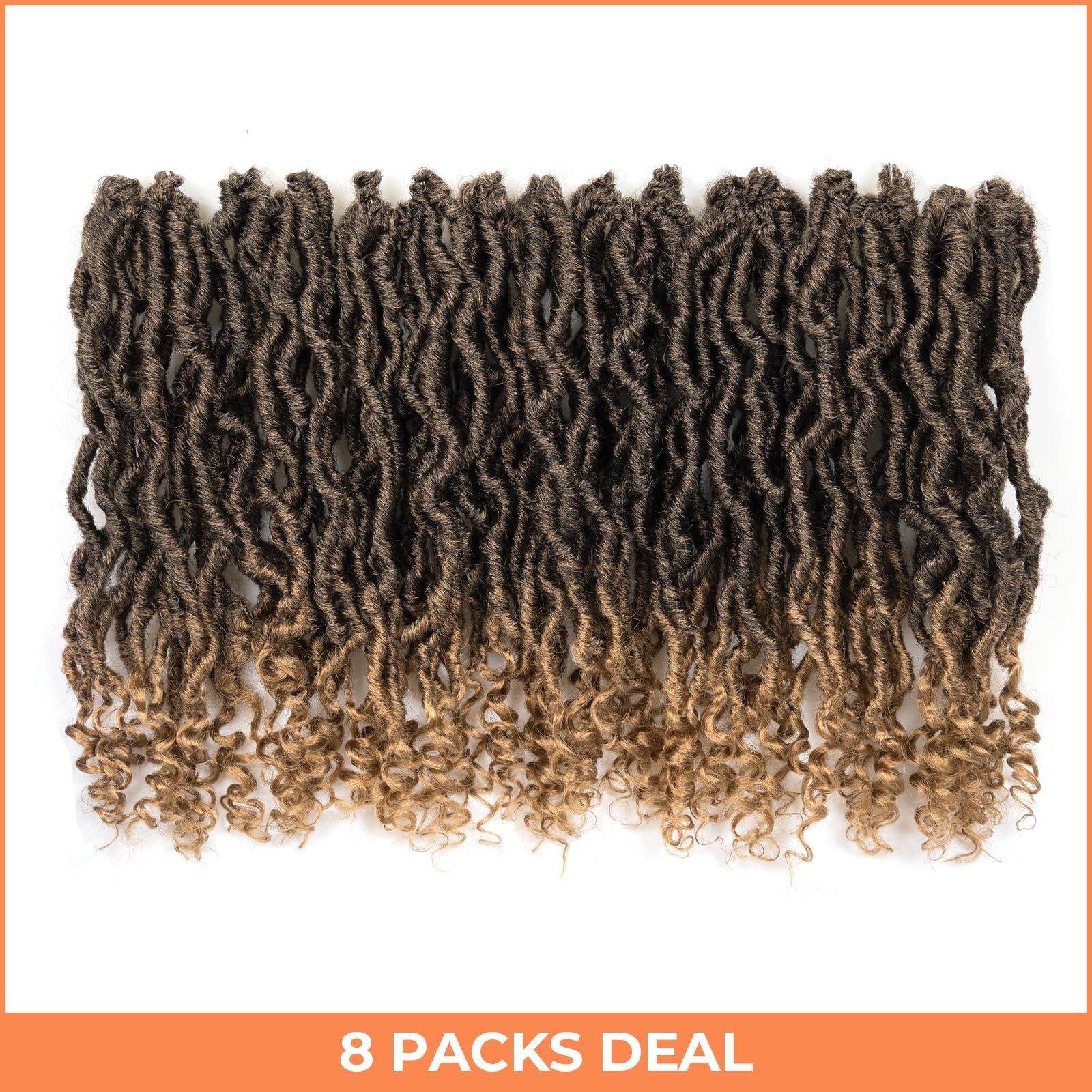 ( US ONLY) FAST SHIPPING PL | Toyotress Passion Faux Locs Crochet Hair Natural Faux Locs Crochet Hair Curly Ends, Short Bob Curly Locs Braids Pre-Looped Synthetic Braiding Hair Extensions