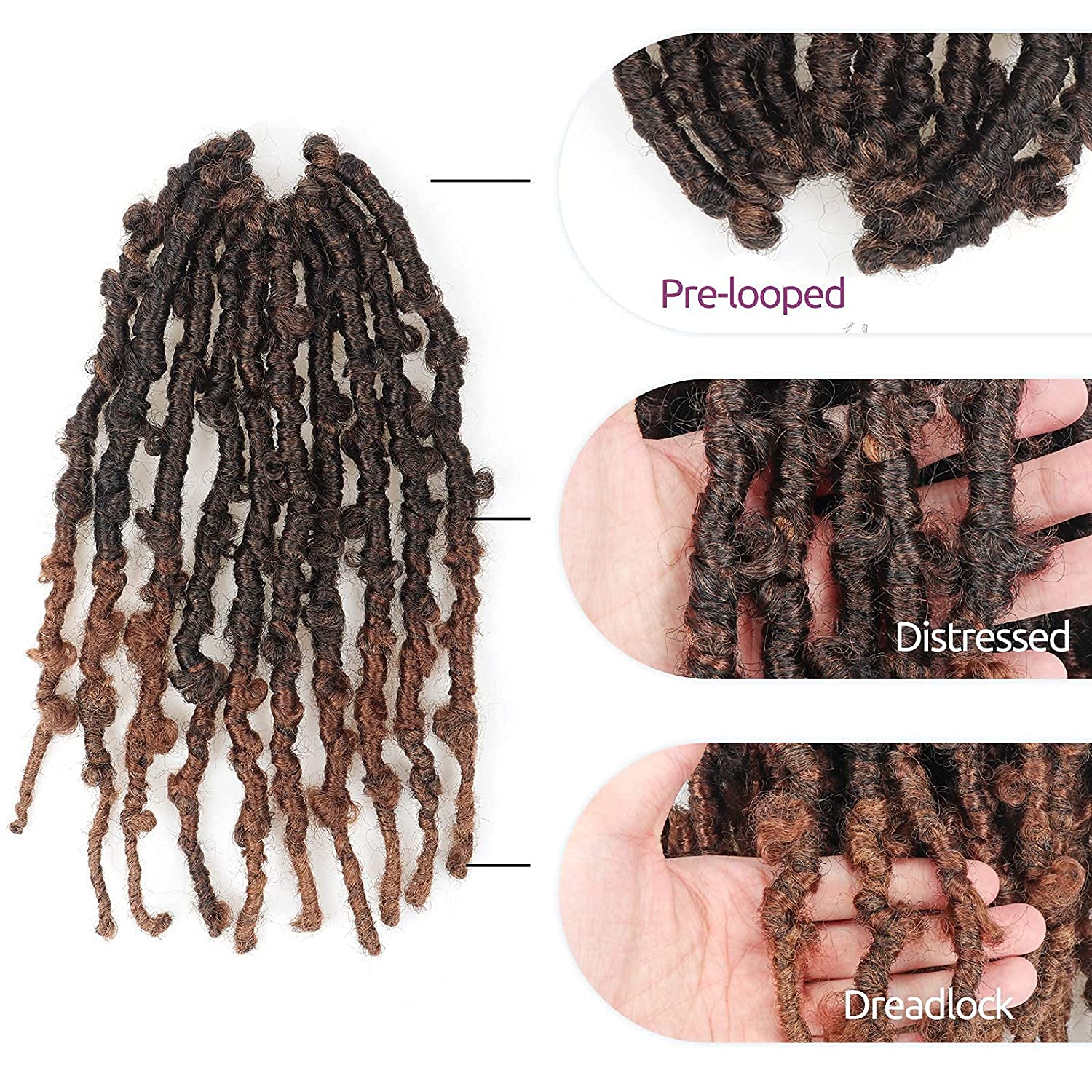 Butterfly Locs 12 Inches Pre-twisted Distressed Synthetic Crochet Hair - Toyotress