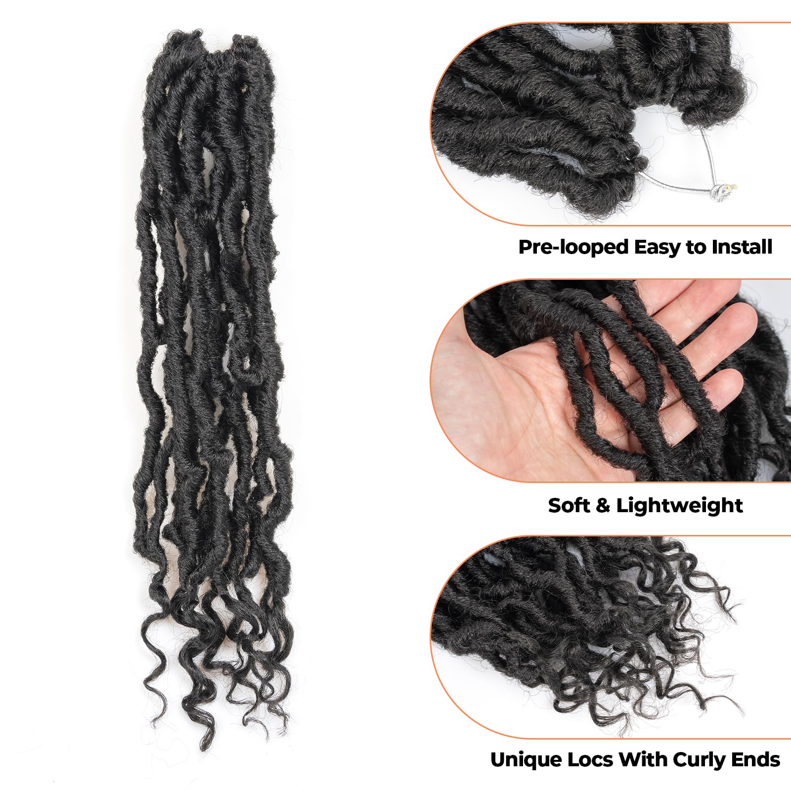 ( US ONLY) FAST SHIPPING PL | Toyotress Passion Faux Locs Crochet Hair Natural Faux Locs Crochet Hair Curly Ends, Short Bob Curly Locs Braids Pre-Looped Synthetic Braiding Hair Extensions