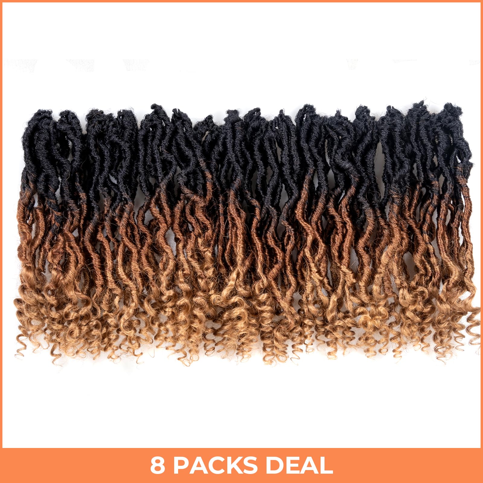 ( US ONLY) FAST SHIPPING PL | Toyotress Passion Faux Locs Crochet Hair Natural Faux Locs Crochet Hair Curly Ends, Short Bob Curly Locs Braids Pre-Looped Synthetic Braiding Hair Extensions