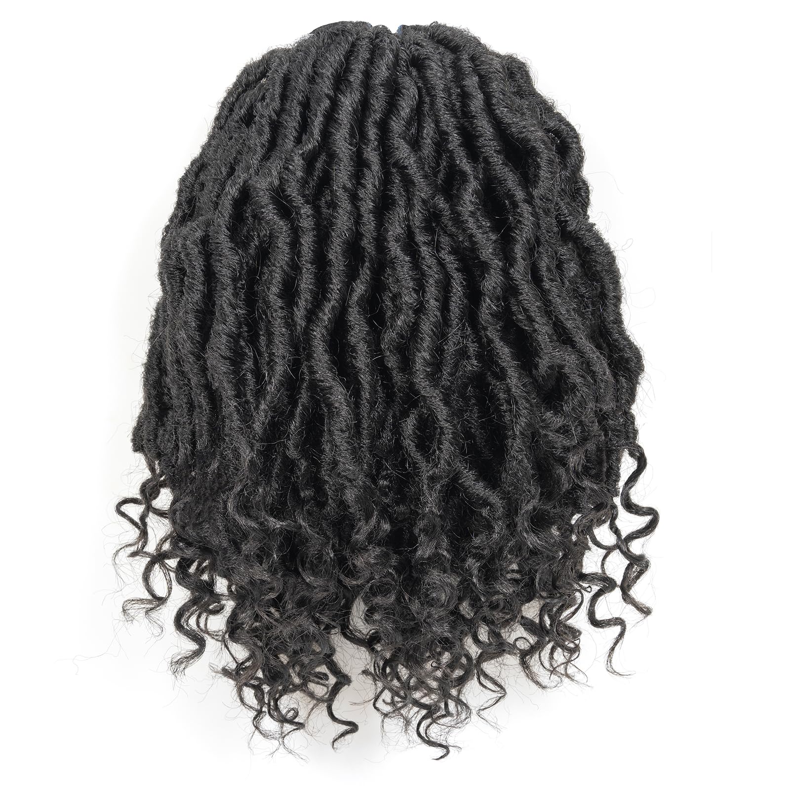 ( US ONLY) FAST SHIPPING PL | Toyotress Passion Faux Locs Crochet Hair Natural Faux Locs Crochet Hair Curly Ends, Short Bob Curly Locs Braids Pre-Looped Synthetic Braiding Hair Extensions