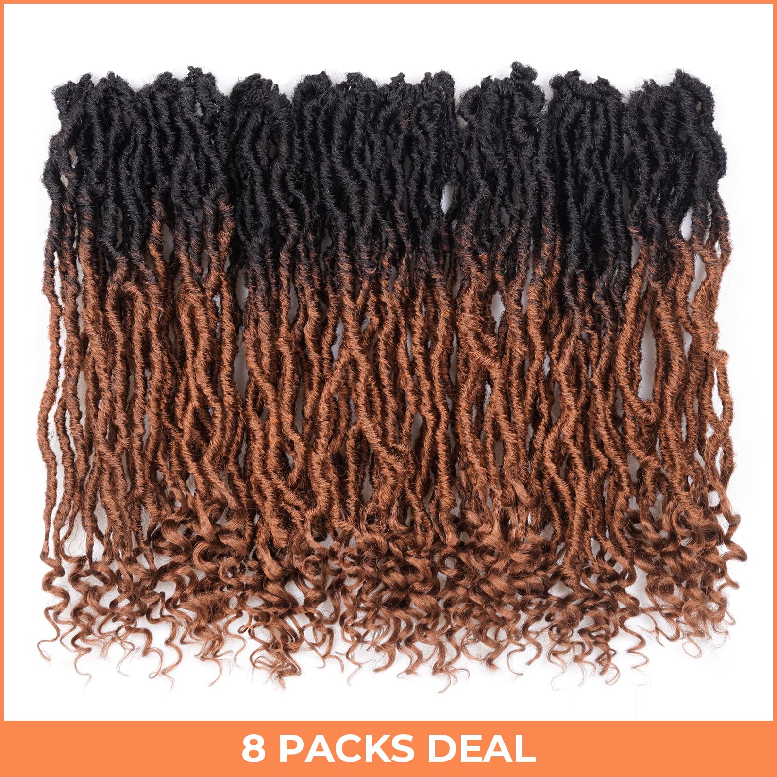 ( US ONLY) FAST SHIPPING PL | Toyotress Passion Faux Locs Crochet Hair Natural Faux Locs Crochet Hair Curly Ends, Short Bob Curly Locs Braids Pre-Looped Synthetic Braiding Hair Extensions