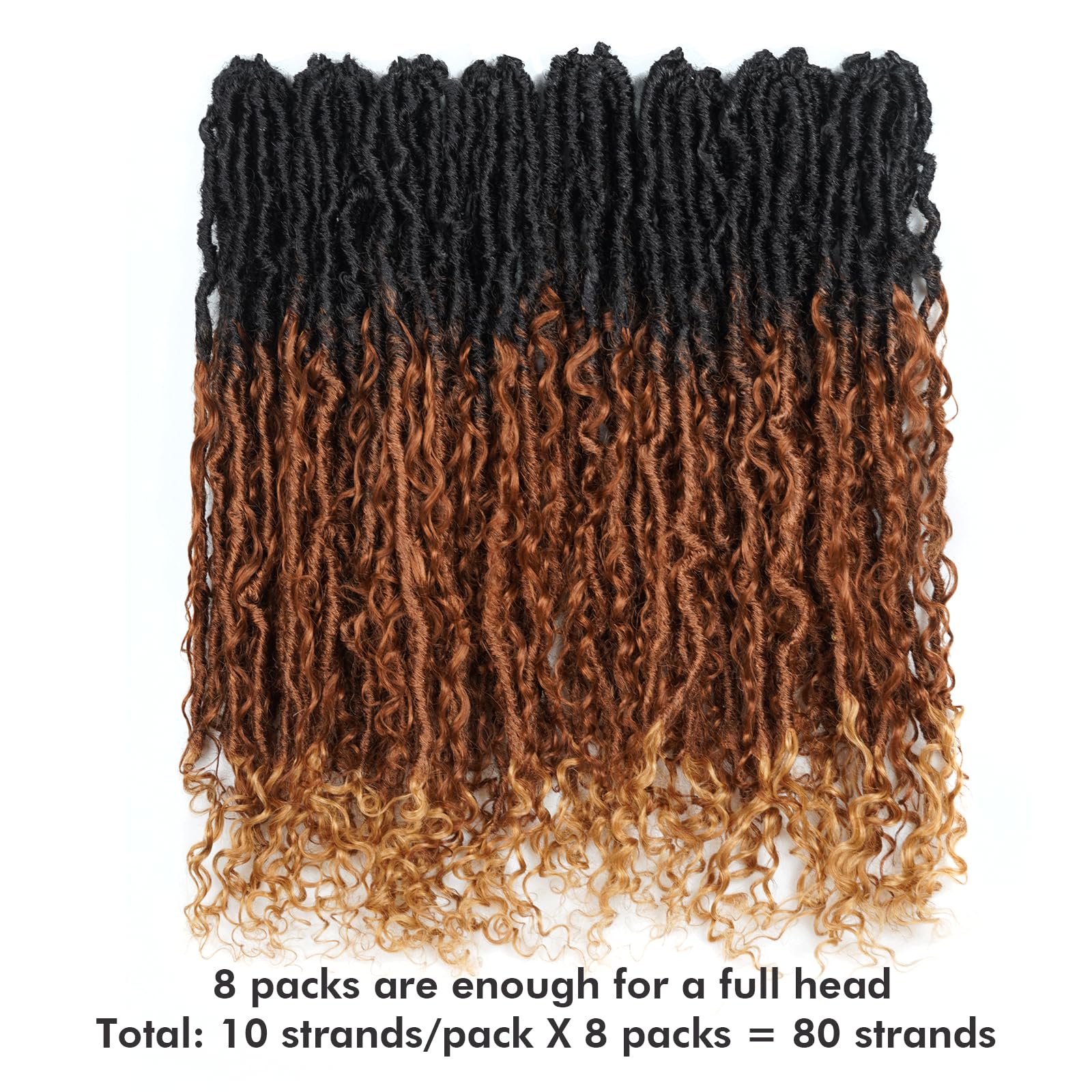 FAST SHIPPING 3-5 DAY Boho Human Hair Locs | Toyotress Boho Human Hair Locs - 8 Packs Pre-Looped Crochet Locs With Human Hair Curls, Ombre Brown Human Hair Locs With Curly Ends Braiding Hair Extensions