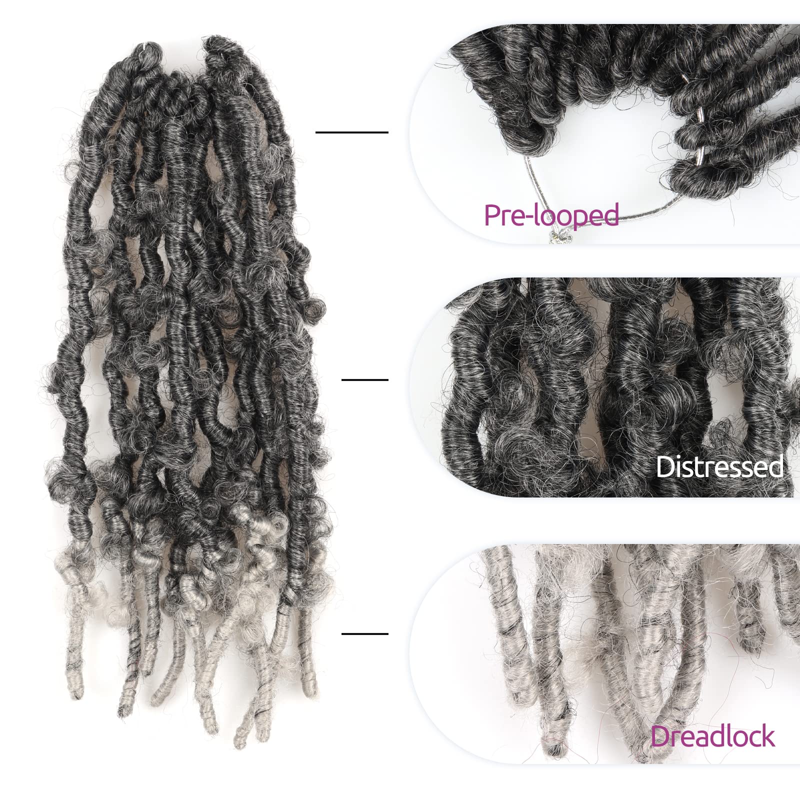 ( US ONLY) FAST SHIPPING DBL | Toyotress Butterfly Locs Crochet Hair Pre-twisted Distressed Crochet Braids, Faux Locs Pre-looped Synthetic Braiding Hair Extensions