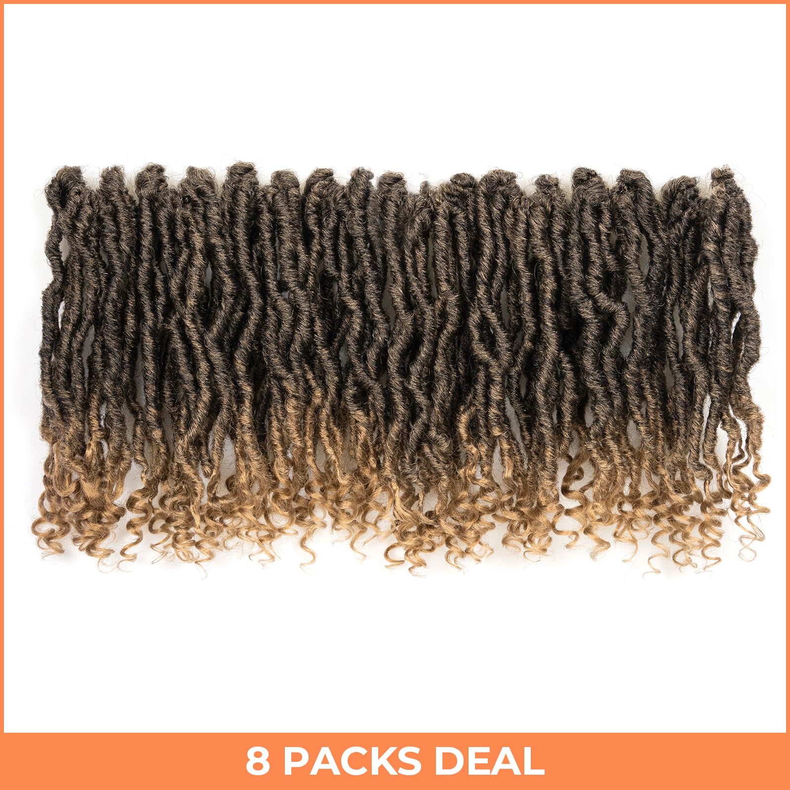 ( US ONLY) FAST SHIPPING PL | Toyotress Passion Faux Locs Crochet Hair Natural Faux Locs Crochet Hair Curly Ends, Short Bob Curly Locs Braids Pre-Looped Synthetic Braiding Hair Extensions