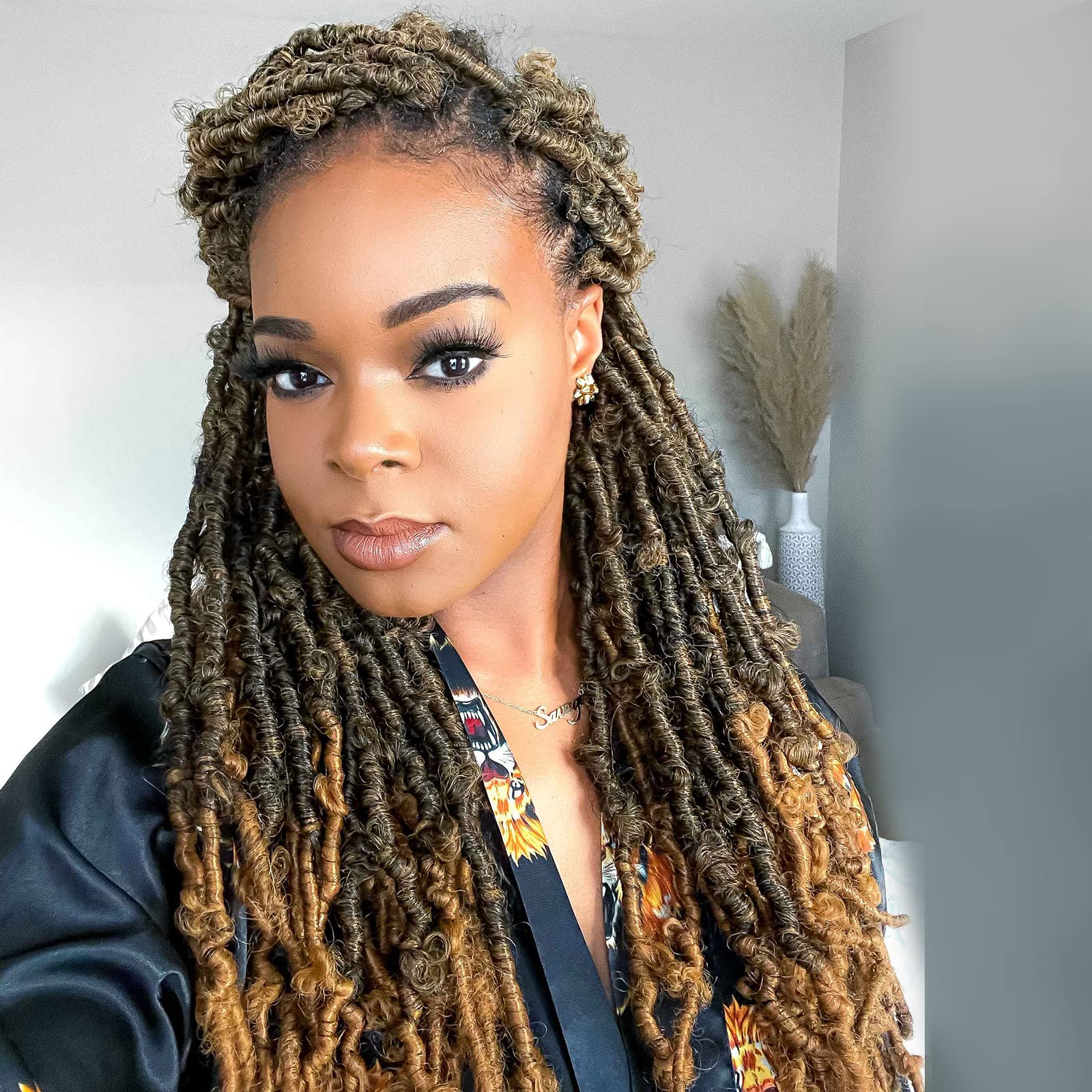 ( US ONLY) FAST SHIPPING DBL | Toyotress Butterfly Locs Crochet Hair Pre-twisted Distressed Crochet Braids, Faux Locs Pre-looped Synthetic Braiding Hair Extensions