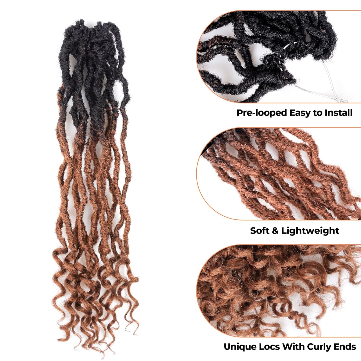 Facebook Group Benefit | 8 Packs Toyotress Passion Locs 10-24 Inch Pre-Looped Handmade Curly Hair Crochet Synthetic Braiding Hair