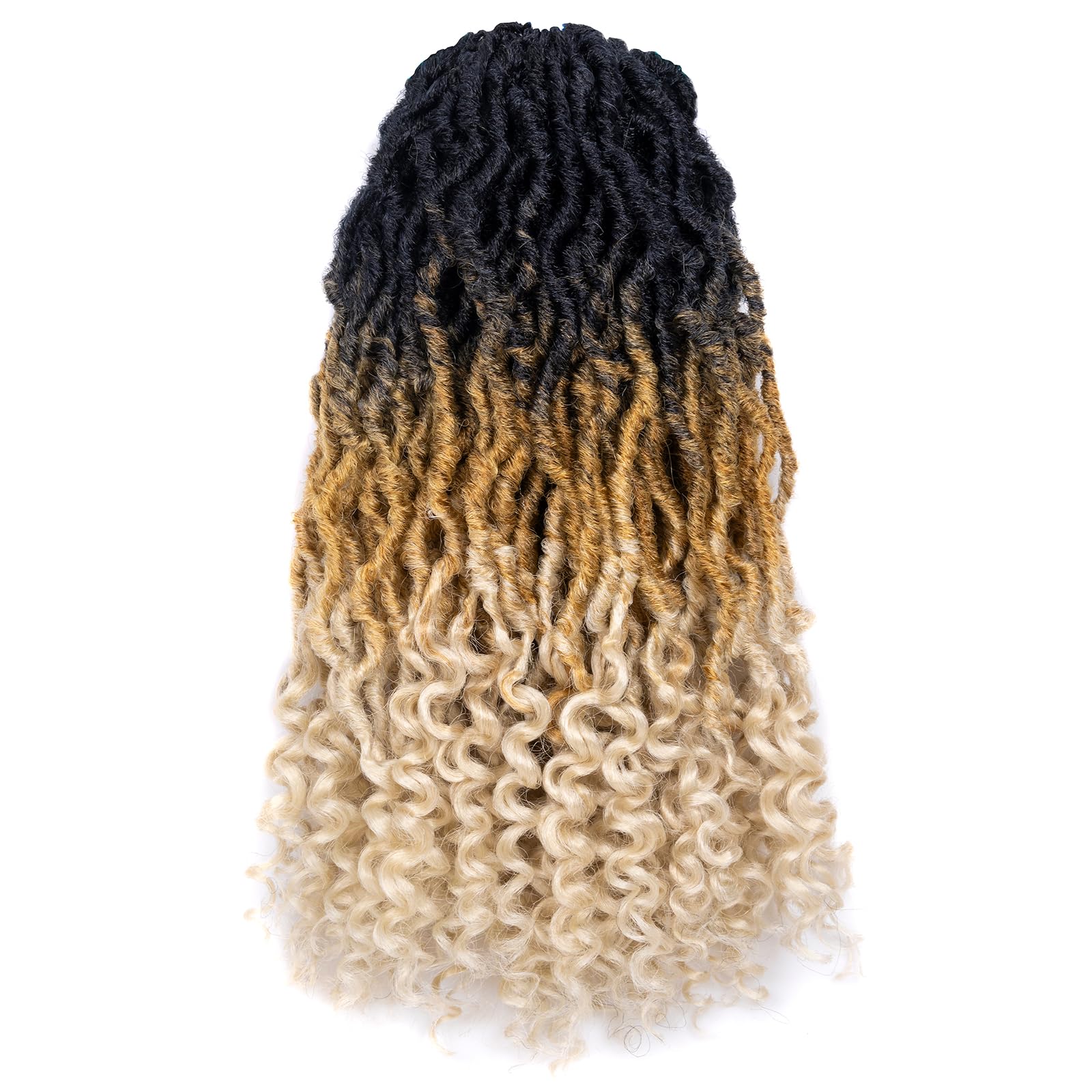 ( US ONLY) FAST SHIPPING PL | Toyotress Passion Faux Locs Crochet Hair Natural Faux Locs Crochet Hair Curly Ends, Short Bob Curly Locs Braids Pre-Looped Synthetic Braiding Hair Extensions