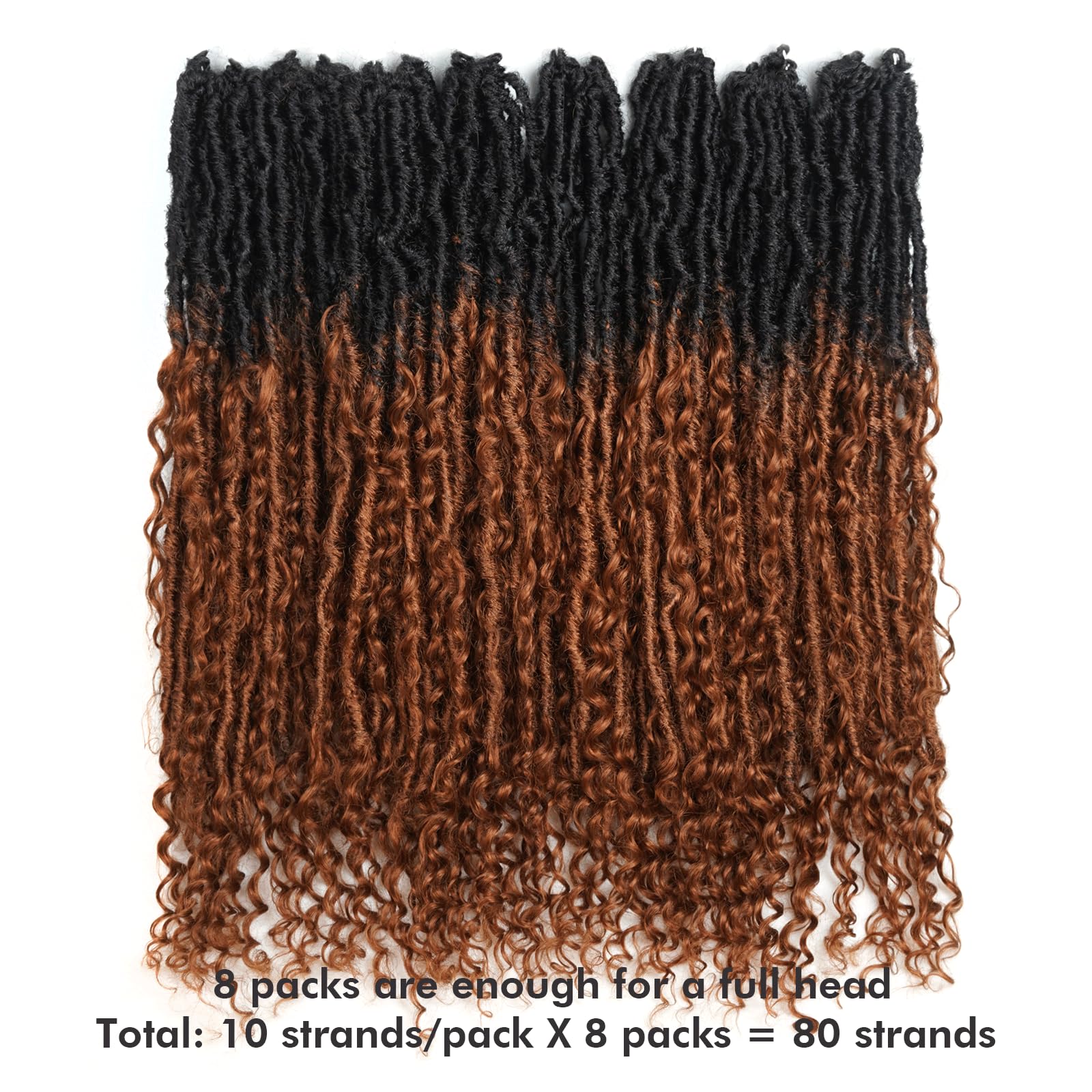 FAST SHIPPING 3-5 DAY Boho Human Hair Locs | Toyotress Boho Human Hair Locs - 8 Packs Pre-Looped Crochet Locs With Human Hair Curls, Ombre Brown Human Hair Locs With Curly Ends Braiding Hair Extensions