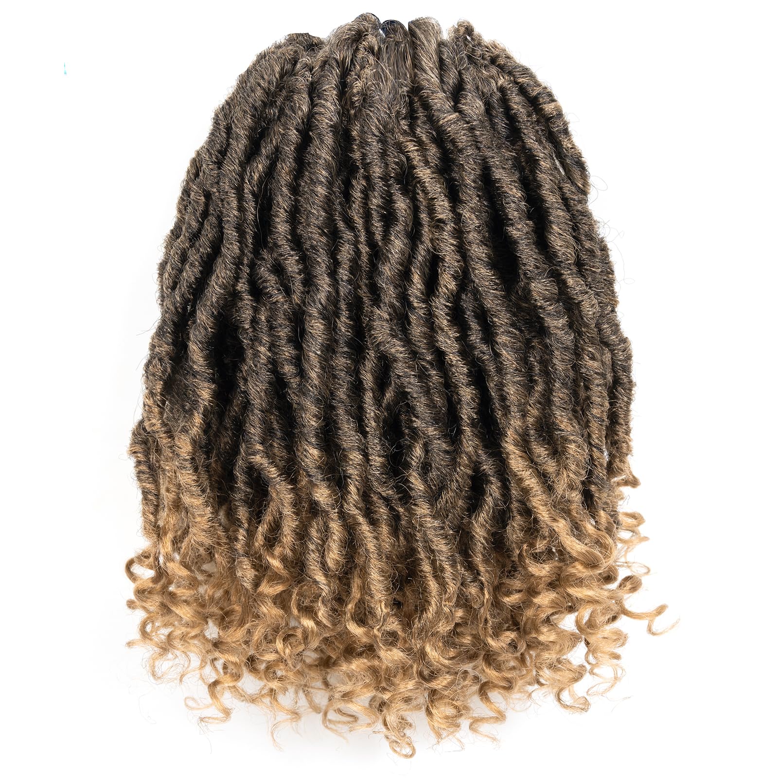 ( US ONLY) FAST SHIPPING PL | Toyotress Passion Faux Locs Crochet Hair Natural Faux Locs Crochet Hair Curly Ends, Short Bob Curly Locs Braids Pre-Looped Synthetic Braiding Hair Extensions