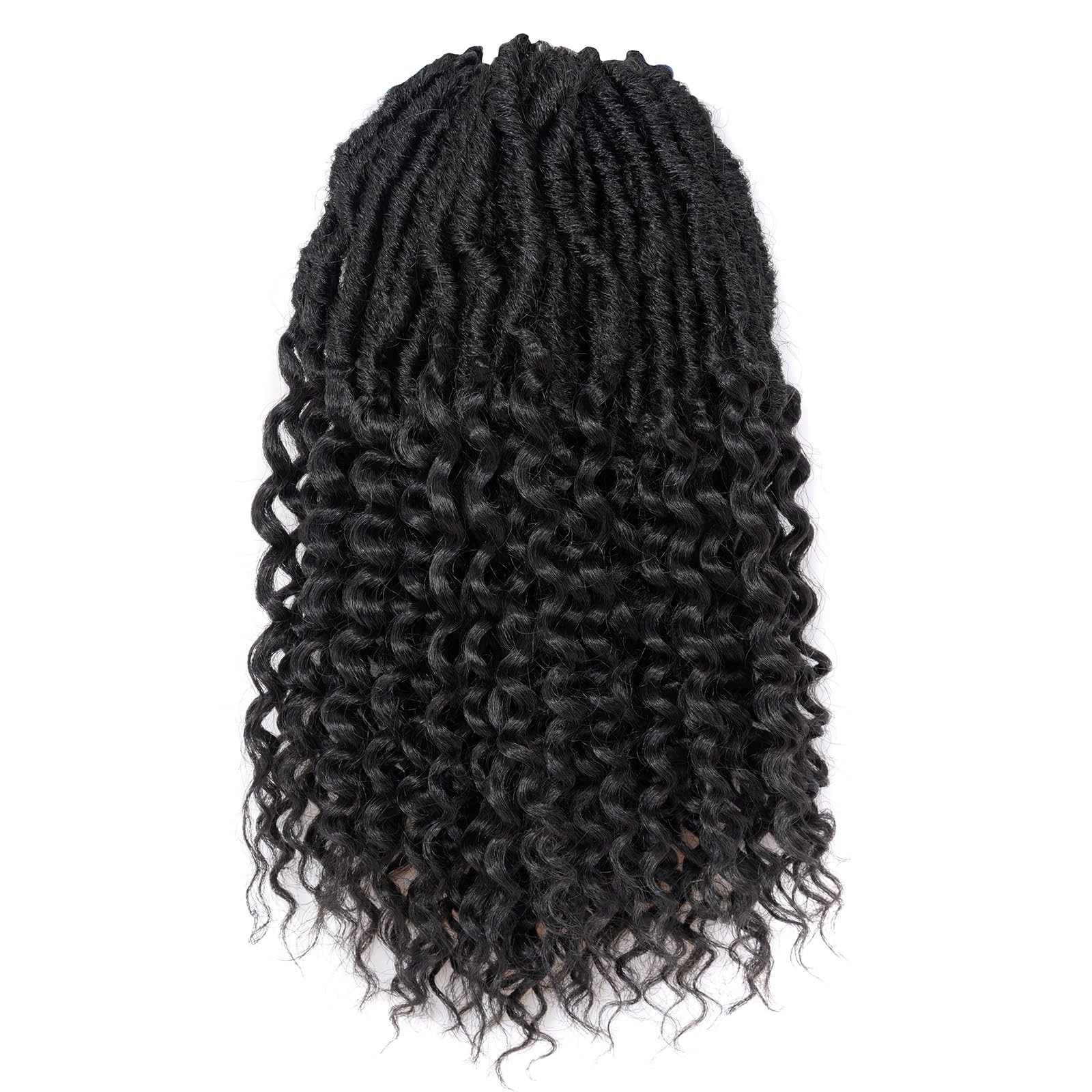 ( US ONLY) FAST SHIPPING DTL | Toyotress Deep Wave Locs Crochet Hair - Curly Faux Locs Crochet Hair, Ombre Brown Ocean Wave Locs Pre-Looped Short Soft Locs Braiding Hair