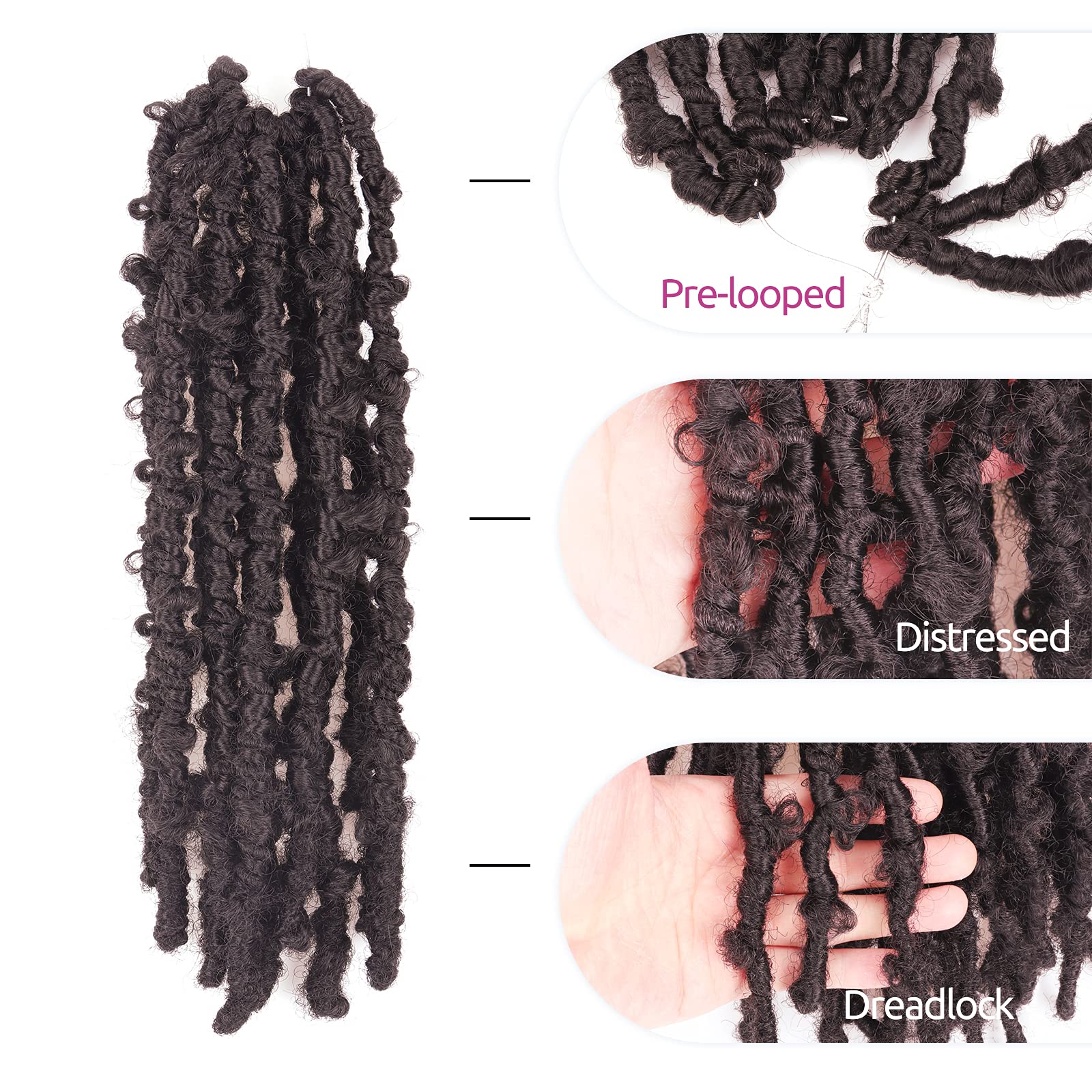 Butterfly Locs 12 Inches Pre-twisted Distressed Synthetic Crochet Hair - Toyotress