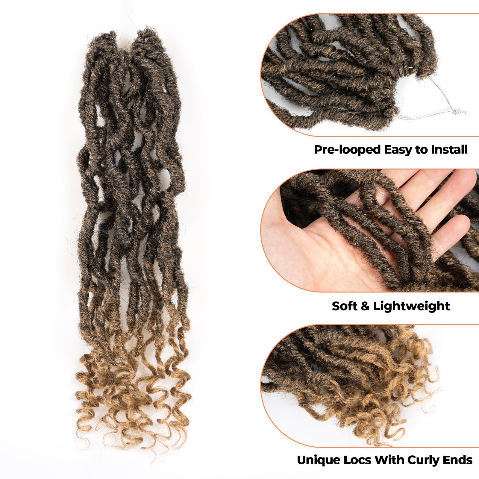 ( US ONLY) FAST SHIPPING PL | Toyotress Passion Faux Locs Crochet Hair Natural Faux Locs Crochet Hair Curly Ends, Short Bob Curly Locs Braids Pre-Looped Synthetic Braiding Hair Extensions