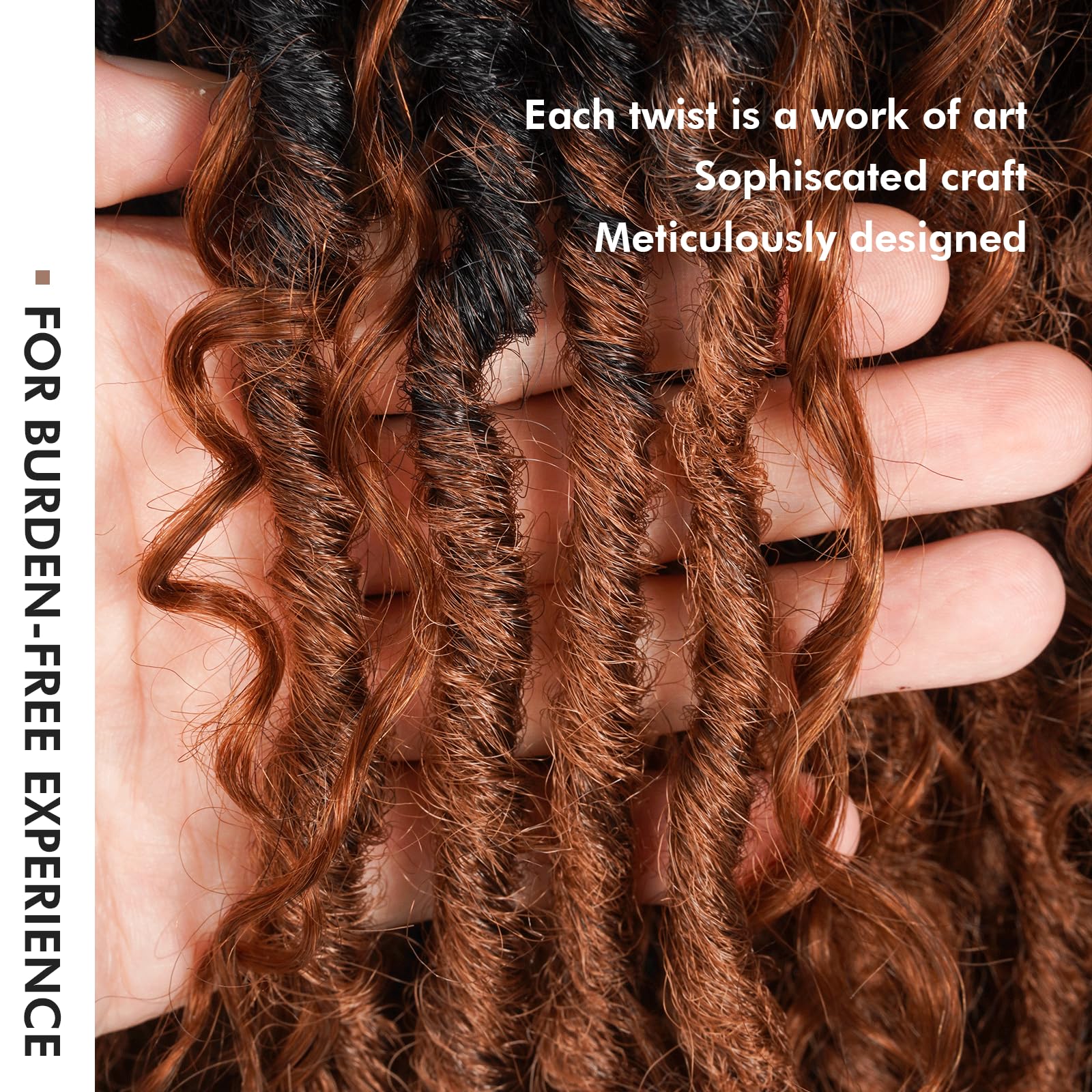 FAST SHIPPING 3-5 DAY Boho Human Hair Locs | Toyotress Boho Human Hair Locs - 8 Packs Pre-Looped Crochet Locs With Human Hair Curls, Ombre Brown Human Hair Locs With Curly Ends Braiding Hair Extensions