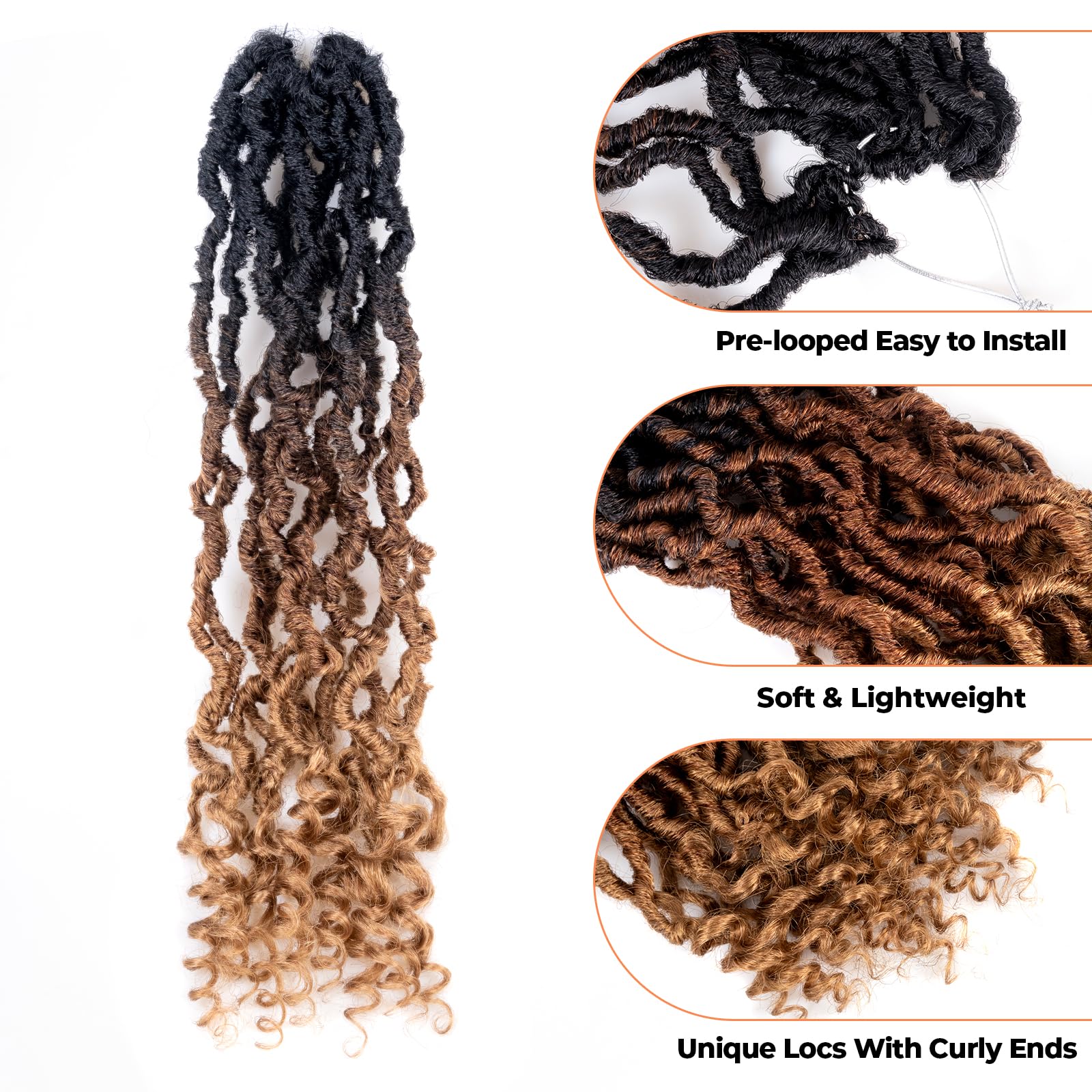 ( US ONLY) FAST SHIPPING PL | Toyotress Passion Faux Locs Crochet Hair Natural Faux Locs Crochet Hair Curly Ends, Short Bob Curly Locs Braids Pre-Looped Synthetic Braiding Hair Extensions