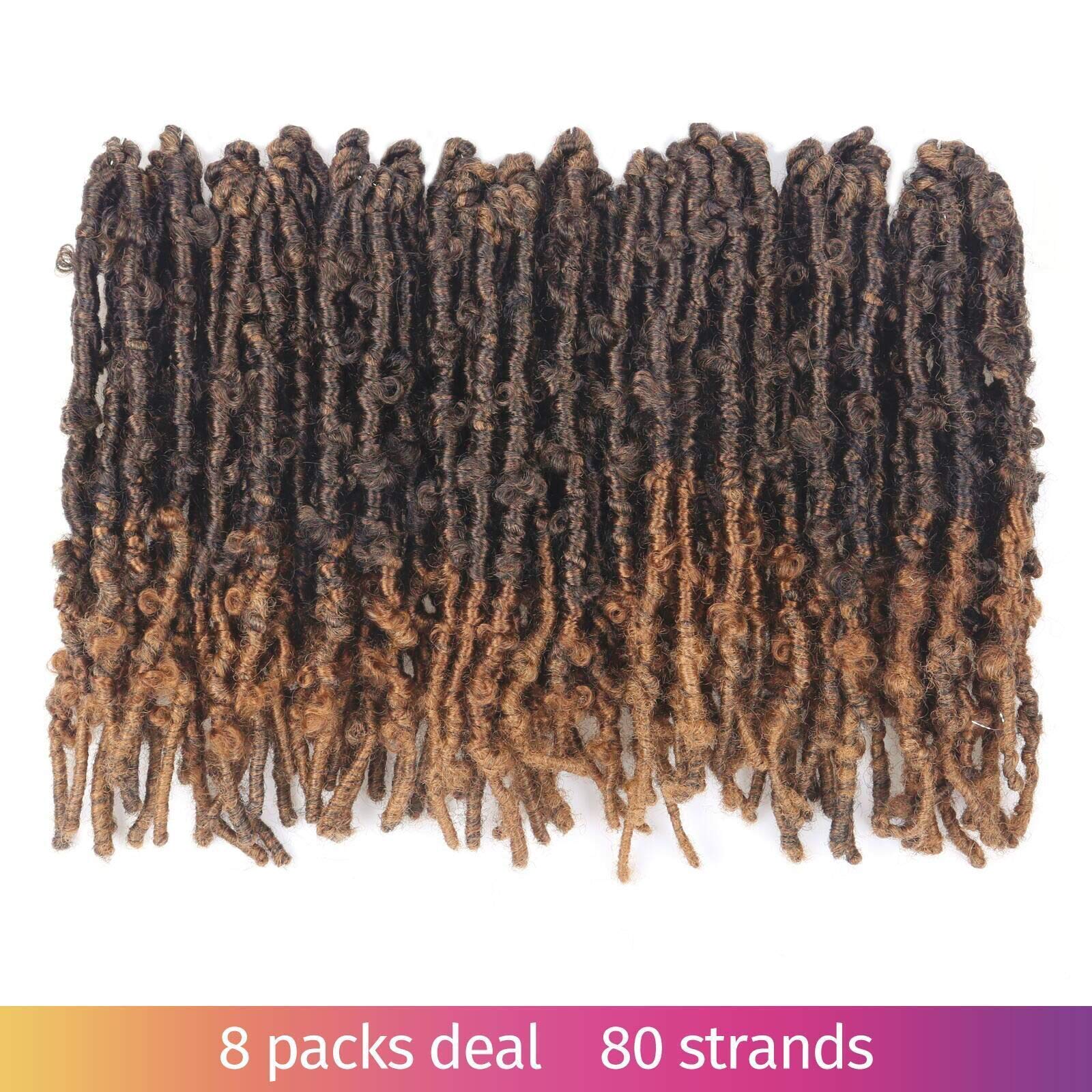 ( US ONLY) FAST SHIPPING DBL | Toyotress Butterfly Locs Crochet Hair Pre-twisted Distressed Crochet Braids, Faux Locs Pre-looped Synthetic Braiding Hair Extensions