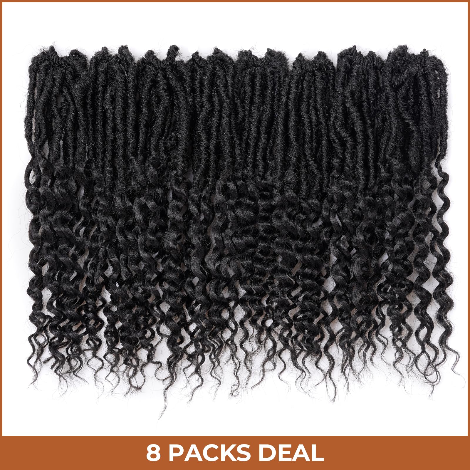 ( US ONLY) FAST SHIPPING DTL | Toyotress Deep Wave Locs Crochet Hair - Curly Faux Locs Crochet Hair, Ombre Brown Ocean Wave Locs Pre-Looped Short Soft Locs Braiding Hair