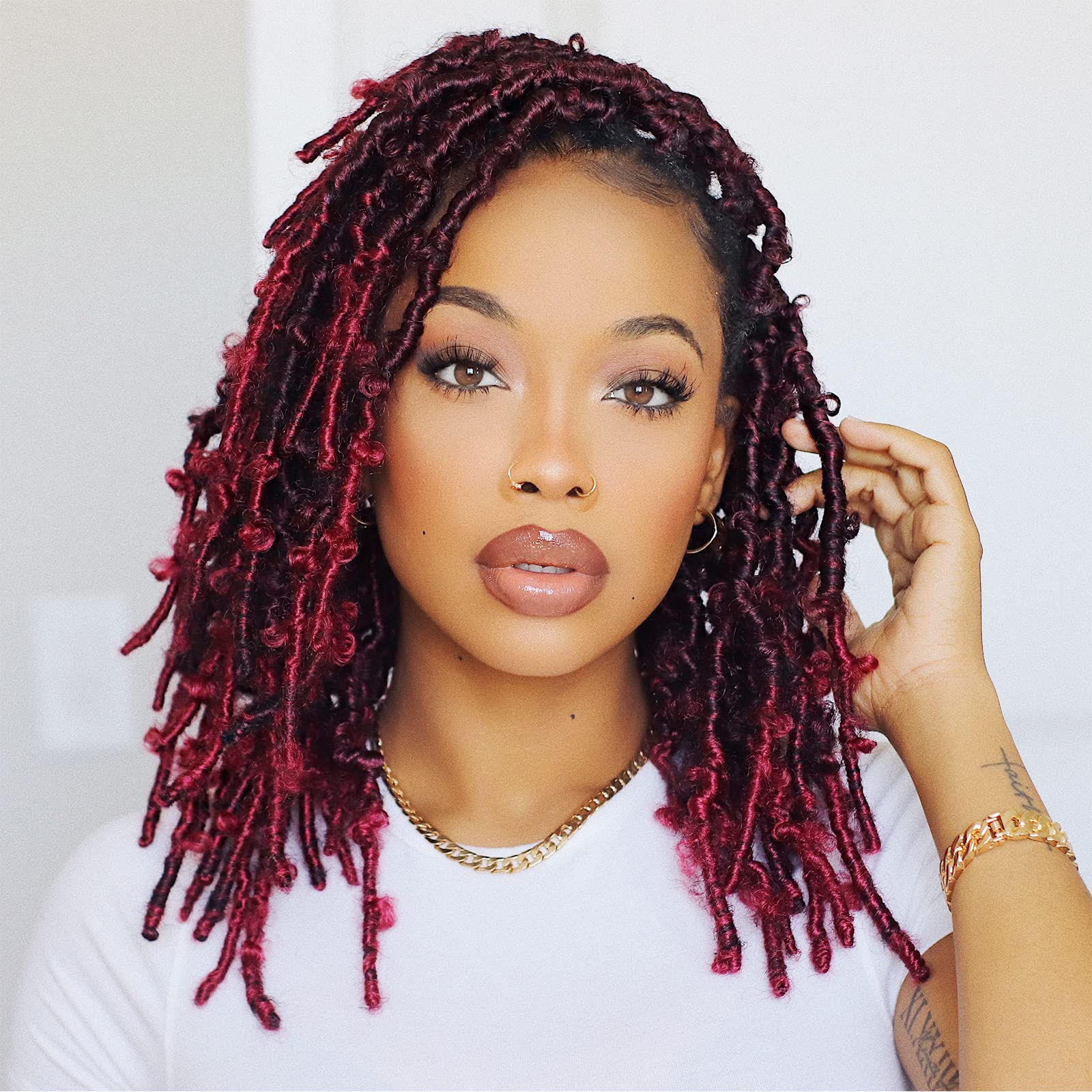 ( US ONLY) FAST SHIPPING DBL | Toyotress Butterfly Locs Crochet Hair Pre-twisted Distressed Crochet Braids, Faux Locs Pre-looped Synthetic Braiding Hair Extensions