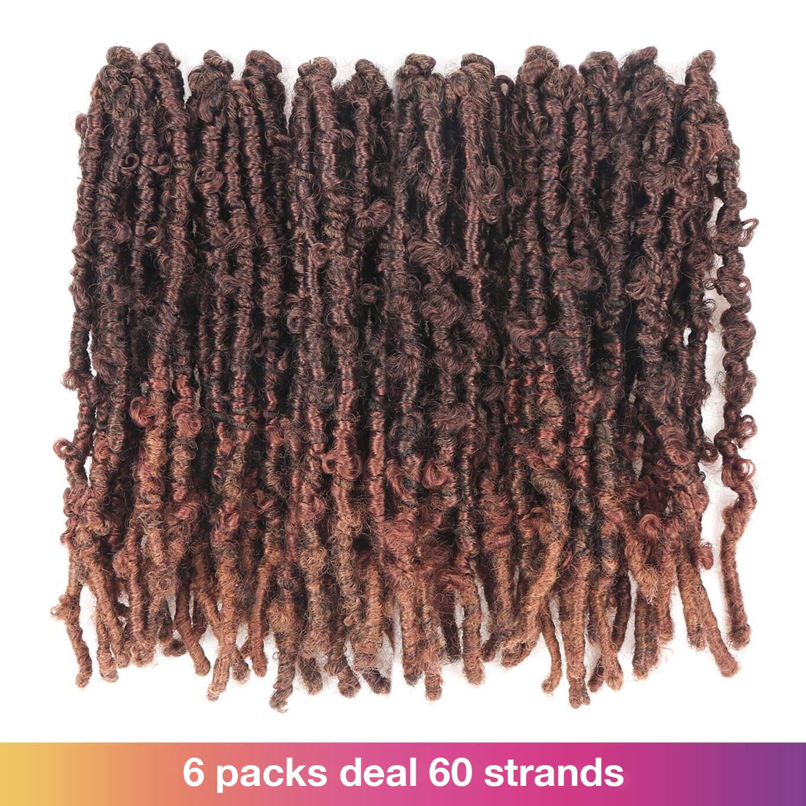 ( US ONLY) FAST SHIPPING DBL | Toyotress Butterfly Locs Crochet Hair Pre-twisted Distressed Crochet Braids, Faux Locs Pre-looped Synthetic Braiding Hair Extensions