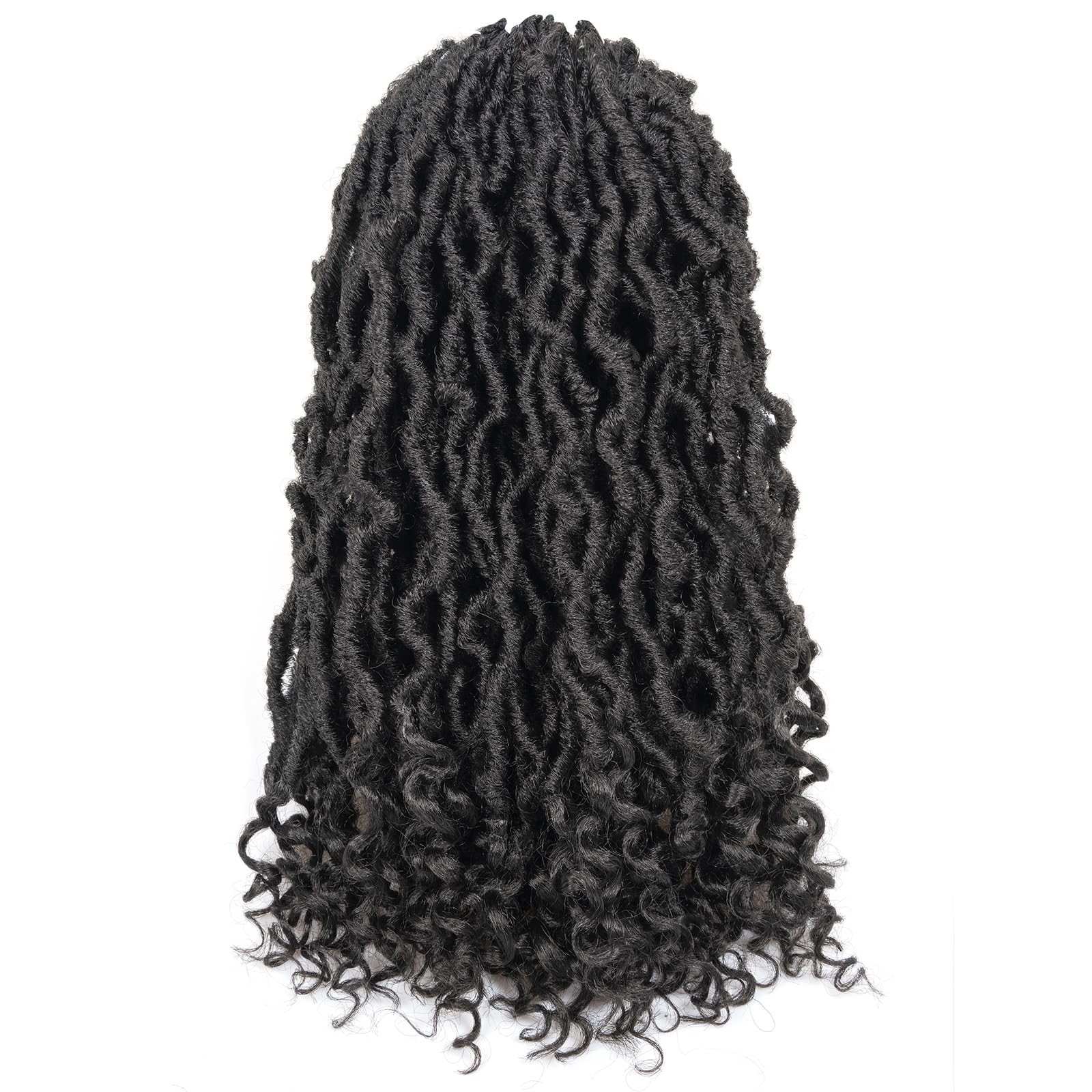 ( US ONLY) FAST SHIPPING PL | Toyotress Passion Faux Locs Crochet Hair Natural Faux Locs Crochet Hair Curly Ends, Short Bob Curly Locs Braids Pre-Looped Synthetic Braiding Hair Extensions