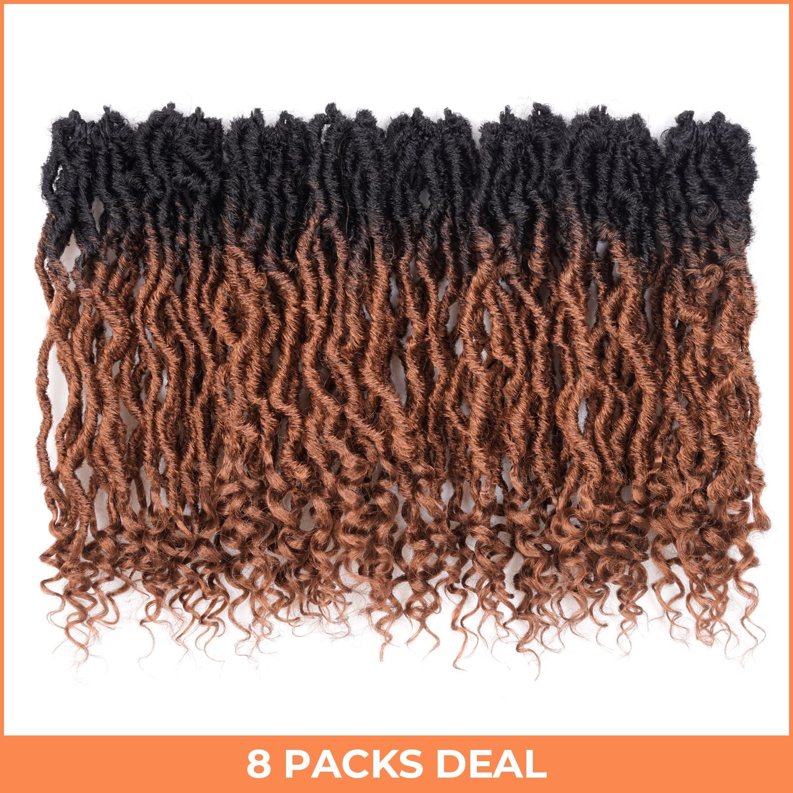 ( US ONLY) FAST SHIPPING PL | Toyotress Passion Faux Locs Crochet Hair Natural Faux Locs Crochet Hair Curly Ends, Short Bob Curly Locs Braids Pre-Looped Synthetic Braiding Hair Extensions