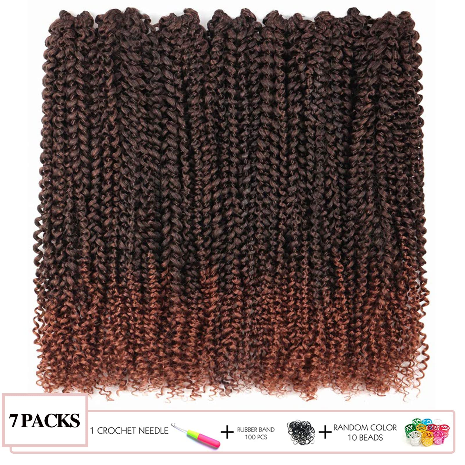 Facebook Group Benefit | TOYOTRESS Water Wave Passion Twist Hair 6/7 Packs - Ombre Orange Water Wave Crochet Braids Synthetic Braiding Hair Extensions