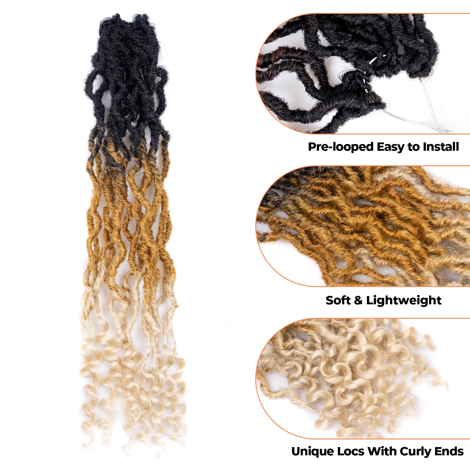 ( US ONLY) FAST SHIPPING PL | Toyotress Passion Faux Locs Crochet Hair Natural Faux Locs Crochet Hair Curly Ends, Short Bob Curly Locs Braids Pre-Looped Synthetic Braiding Hair Extensions