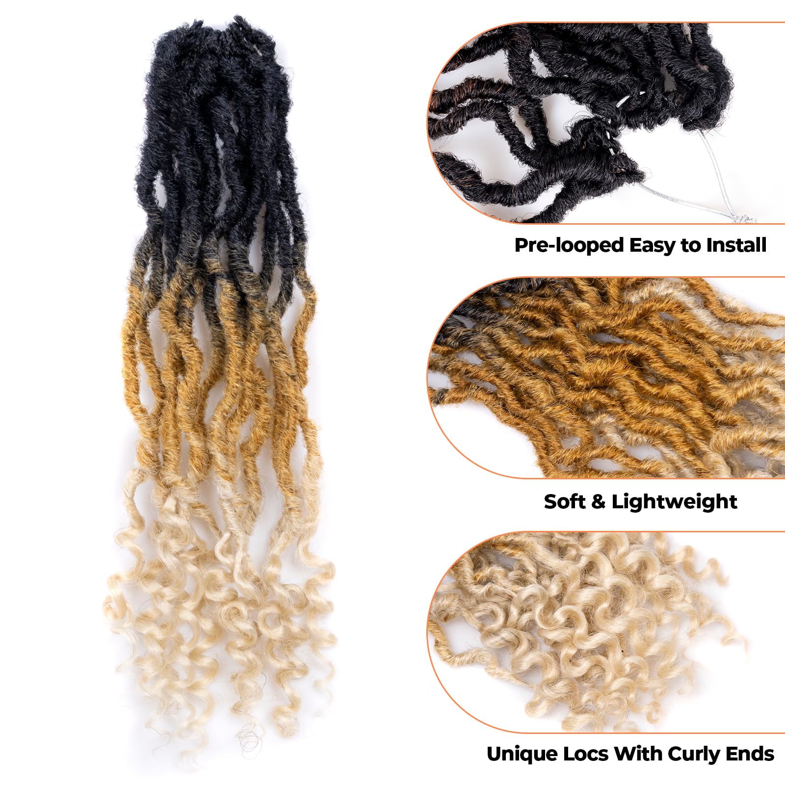 ( US ONLY) FAST SHIPPING PL | Toyotress Passion Faux Locs Crochet Hair Natural Faux Locs Crochet Hair Curly Ends, Short Bob Curly Locs Braids Pre-Looped Synthetic Braiding Hair Extensions