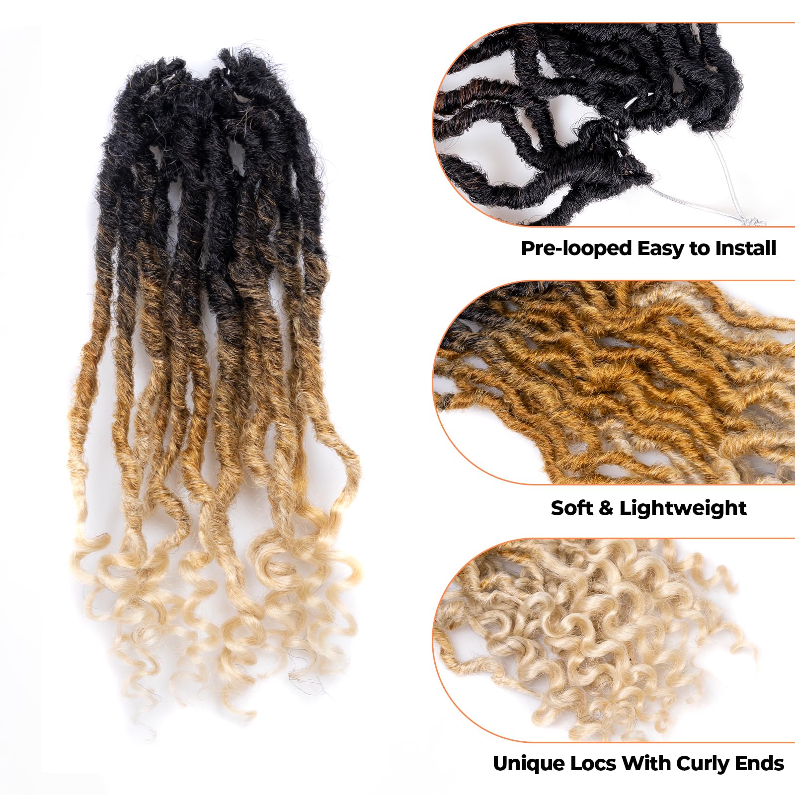 ( US ONLY) FAST SHIPPING PL | Toyotress Passion Faux Locs Crochet Hair Natural Faux Locs Crochet Hair Curly Ends, Short Bob Curly Locs Braids Pre-Looped Synthetic Braiding Hair Extensions