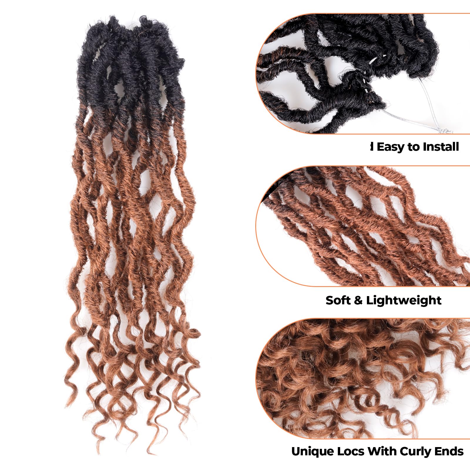 ( US ONLY) FAST SHIPPING PL | Toyotress Passion Faux Locs Crochet Hair Natural Faux Locs Crochet Hair Curly Ends, Short Bob Curly Locs Braids Pre-Looped Synthetic Braiding Hair Extensions