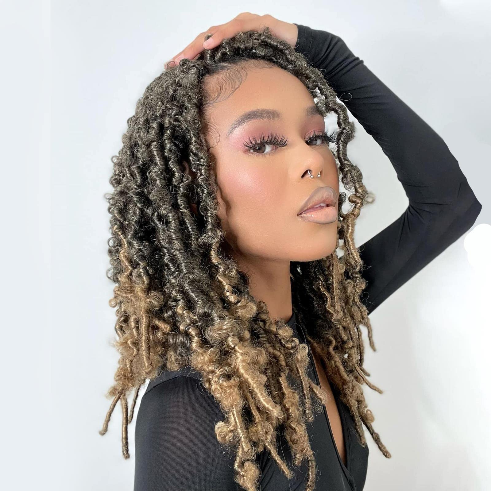 ( US ONLY) FAST SHIPPING DBL | Toyotress Butterfly Locs Crochet Hair Pre-twisted Distressed Crochet Braids, Faux Locs Pre-looped Synthetic Braiding Hair Extensions