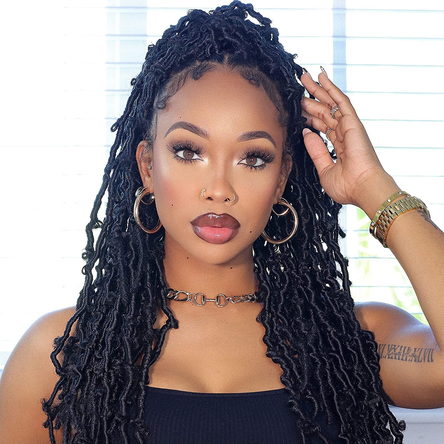 ( US ONLY) FAST SHIPPING DBL | Toyotress Butterfly Locs Crochet Hair Pre-twisted Distressed Crochet Braids, Faux Locs Pre-looped Synthetic Braiding Hair Extensions