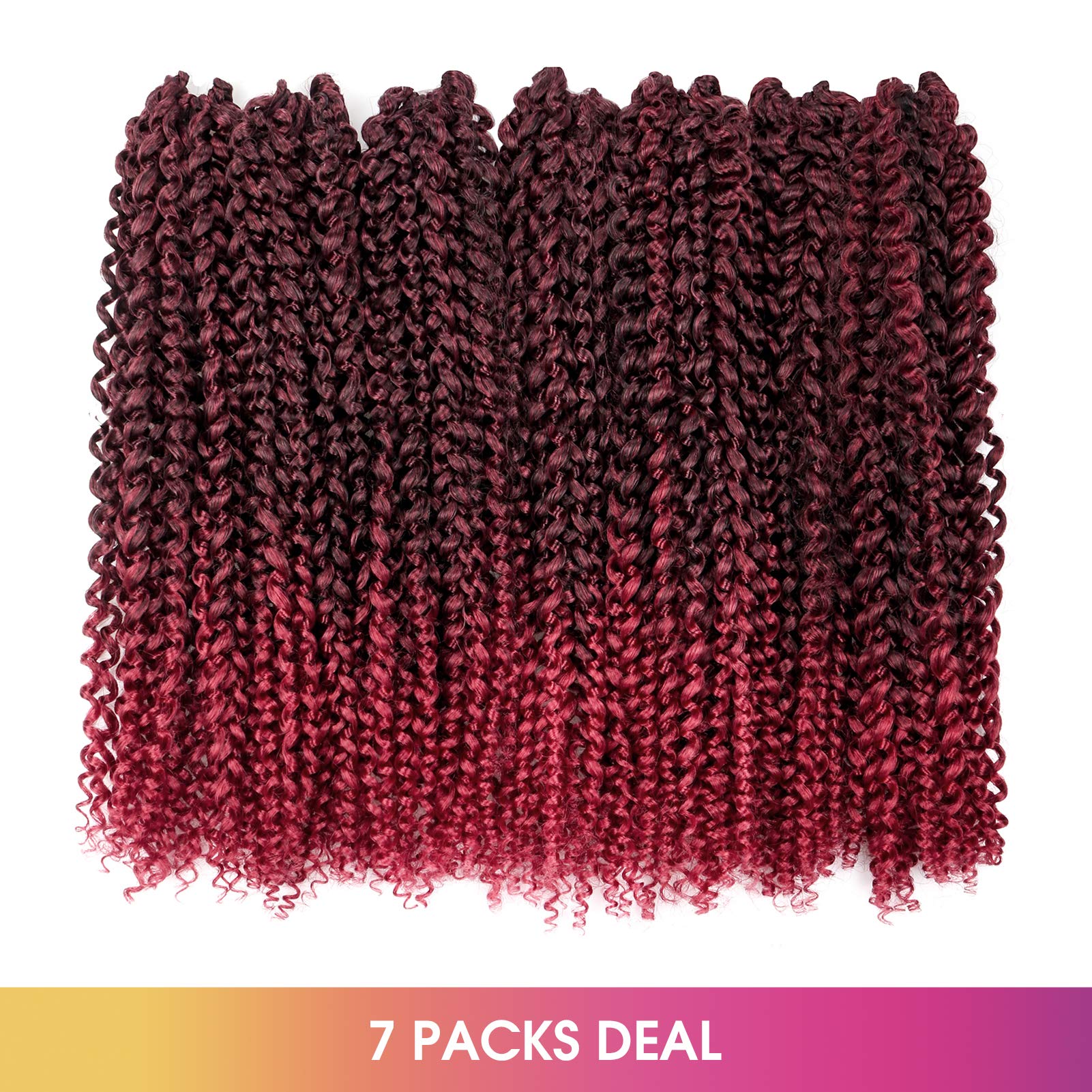 Facebook Group Benefit | TOYOTRESS Water Wave Passion Twist Hair 6/7 Packs - Ombre Orange Water Wave Crochet Braids Synthetic Braiding Hair Extensions