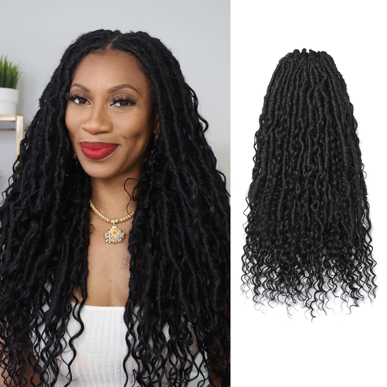 FAST SHIPPING 3-5 DAY Boho Human Hair Locs | Toyotress Boho Human Hair Locs - 8 Packs Pre-Looped Crochet Locs With Human Hair Curls, Ombre Brown Human Hair Locs With Curly Ends Braiding Hair Extensions