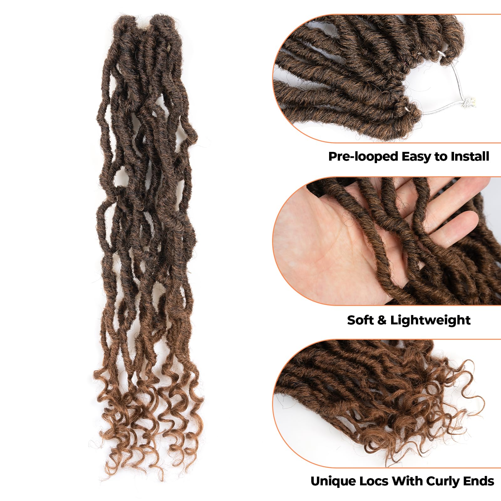 ( US ONLY) FAST SHIPPING PL | Toyotress Passion Faux Locs Crochet Hair Natural Faux Locs Crochet Hair Curly Ends, Short Bob Curly Locs Braids Pre-Looped Synthetic Braiding Hair Extensions