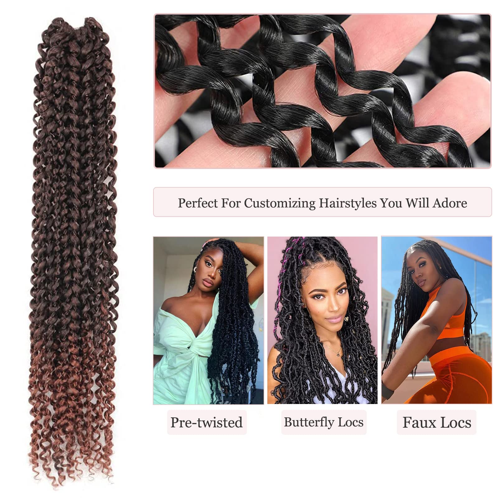 Facebook Group Benefit | TOYOTRESS Water Wave Passion Twist Hair 6/7 Packs - Ombre Orange Water Wave Crochet Braids Synthetic Braiding Hair Extensions