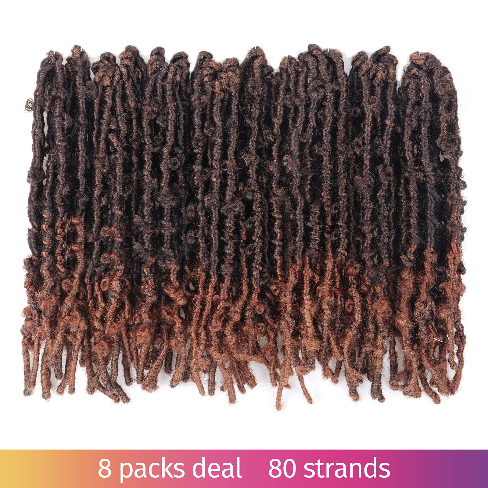 ( US ONLY) FAST SHIPPING DBL | Toyotress Butterfly Locs Crochet Hair Pre-twisted Distressed Crochet Braids, Faux Locs Pre-looped Synthetic Braiding Hair Extensions