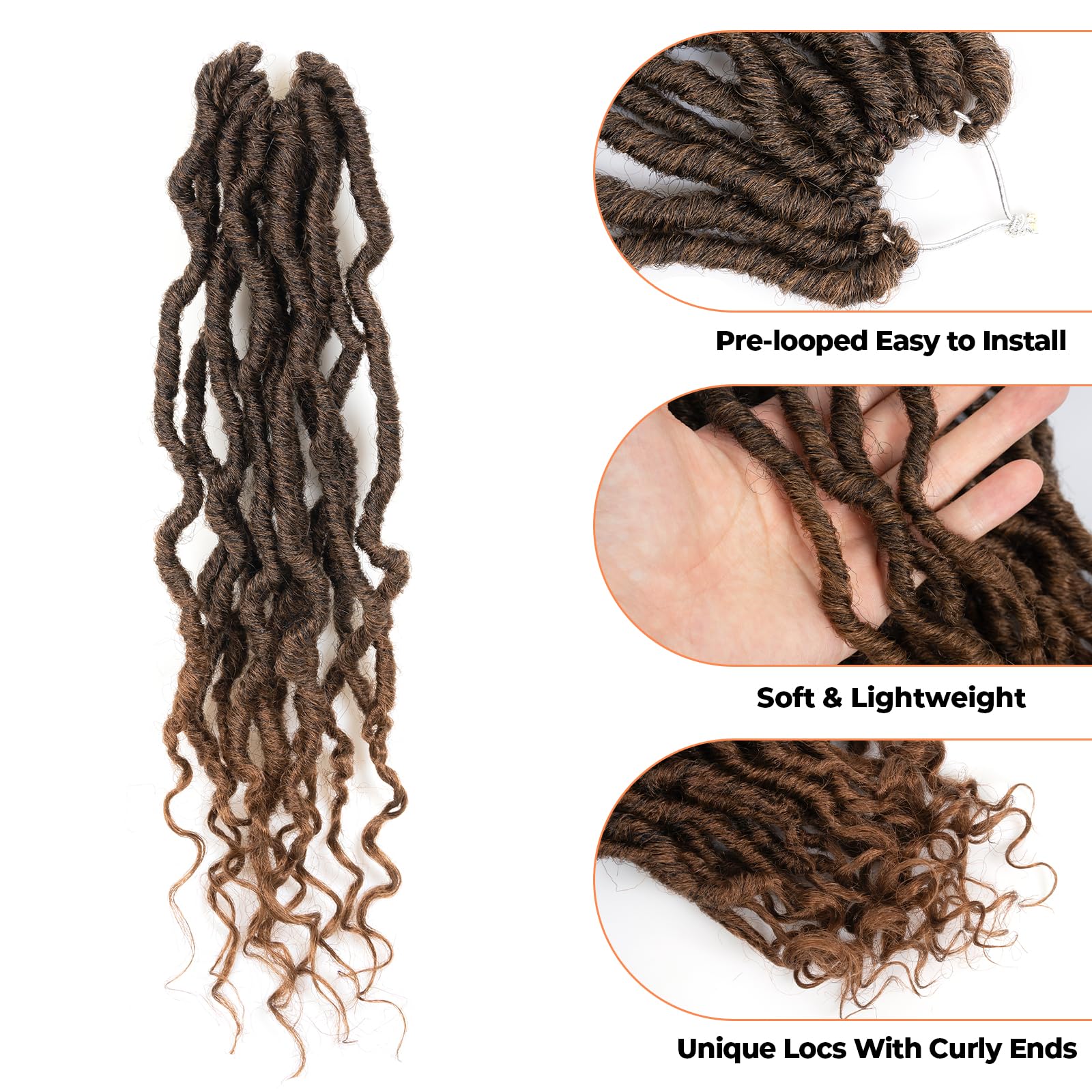 ( US ONLY) FAST SHIPPING PL | Toyotress Passion Faux Locs Crochet Hair Natural Faux Locs Crochet Hair Curly Ends, Short Bob Curly Locs Braids Pre-Looped Synthetic Braiding Hair Extensions