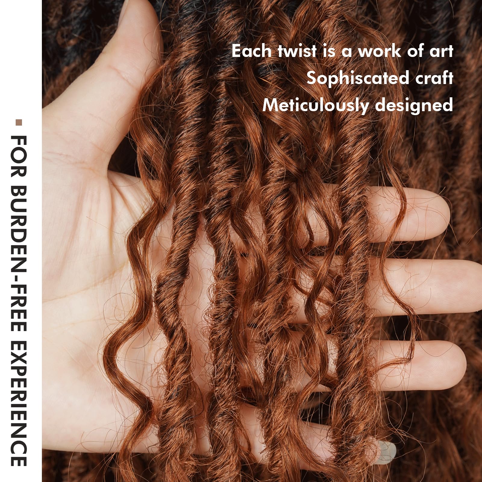 FAST SHIPPING 3-5 DAY Boho Human Hair Locs | Toyotress Boho Human Hair Locs - 8 Packs Pre-Looped Crochet Locs With Human Hair Curls, Ombre Brown Human Hair Locs With Curly Ends Braiding Hair Extensions