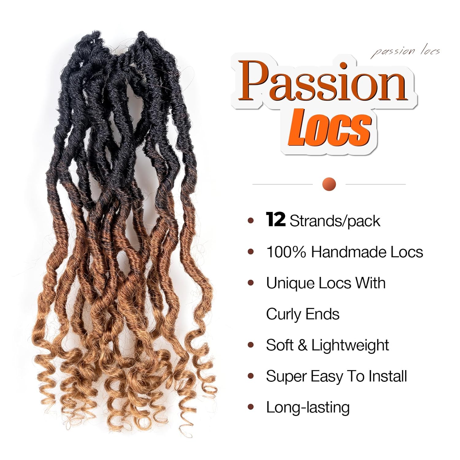 Facebook Group Benefit | 8 Packs Toyotress Passion Locs 10-24 Inch Pre-Looped Handmade Curly Hair Crochet Synthetic Braiding Hair