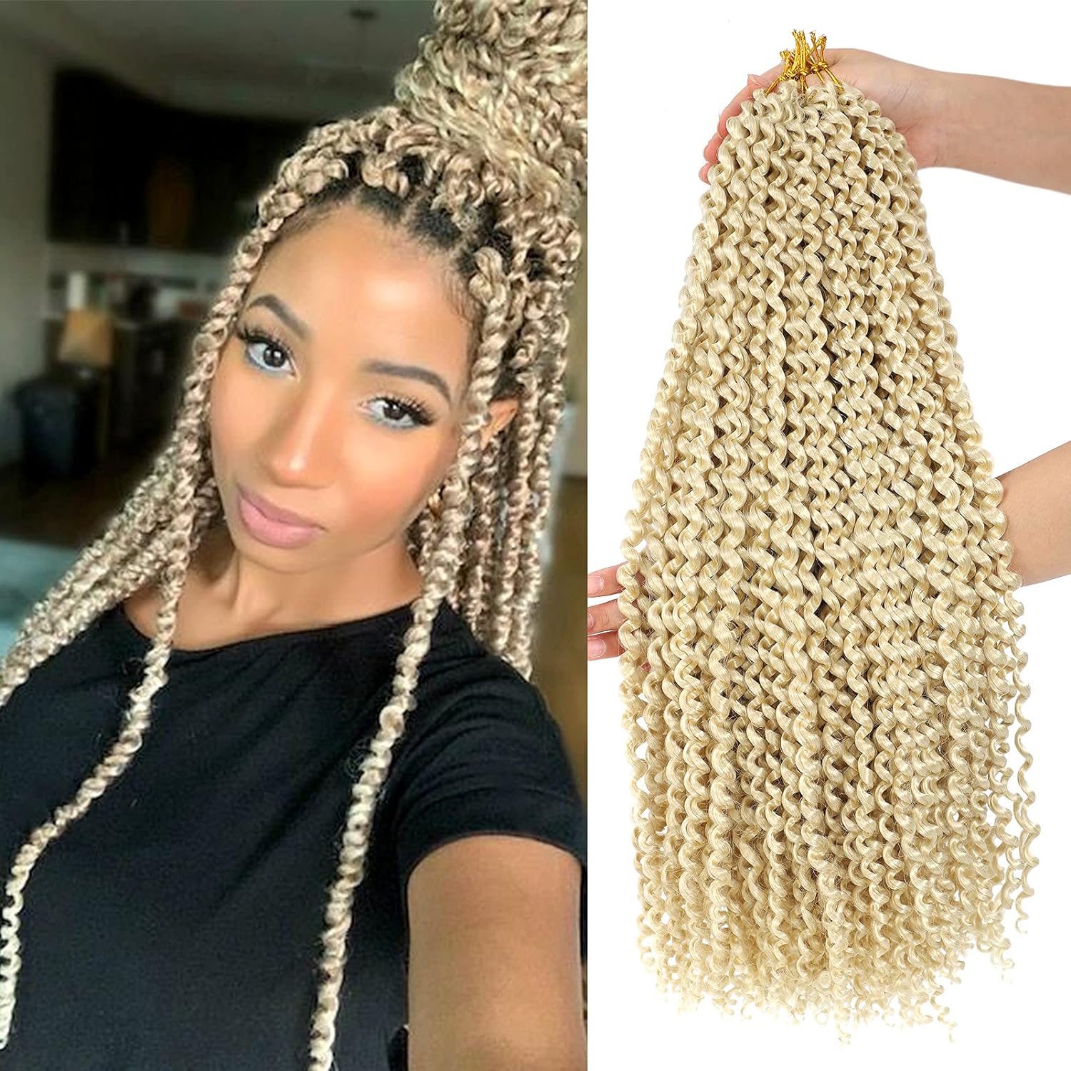 Facebook Group Benefit | TOYOTRESS Water Wave Passion Twist Hair 6/7 Packs - Ombre Orange Water Wave Crochet Braids Synthetic Braiding Hair Extensions