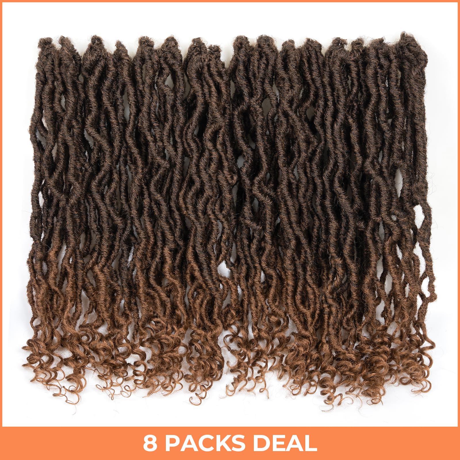 ( US ONLY) FAST SHIPPING PL | Toyotress Passion Faux Locs Crochet Hair Natural Faux Locs Crochet Hair Curly Ends, Short Bob Curly Locs Braids Pre-Looped Synthetic Braiding Hair Extensions