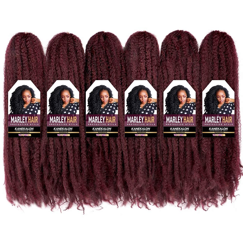 ToyoTress Marley Hair Crochet Braids Marley Twist Hair For Faux Locs Long Afro Kinky Curly Braiding Hair Synthetic