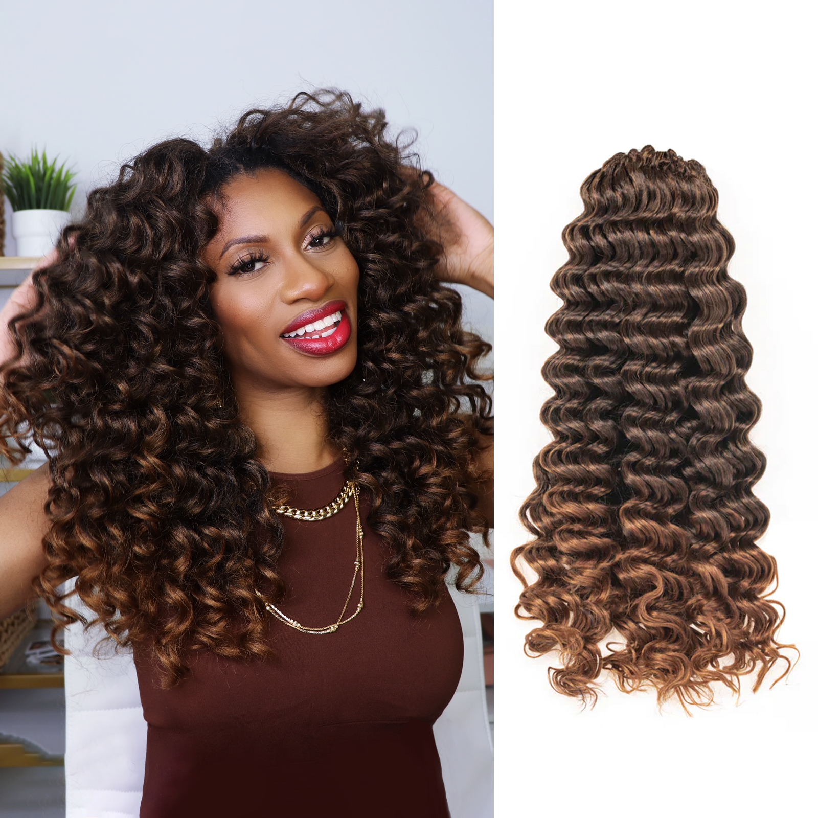 Clearance |  Ocean Wave Crochet Hair 9-30 Inch 8 Packs | Synthetic Wave Curly Hair Extensions