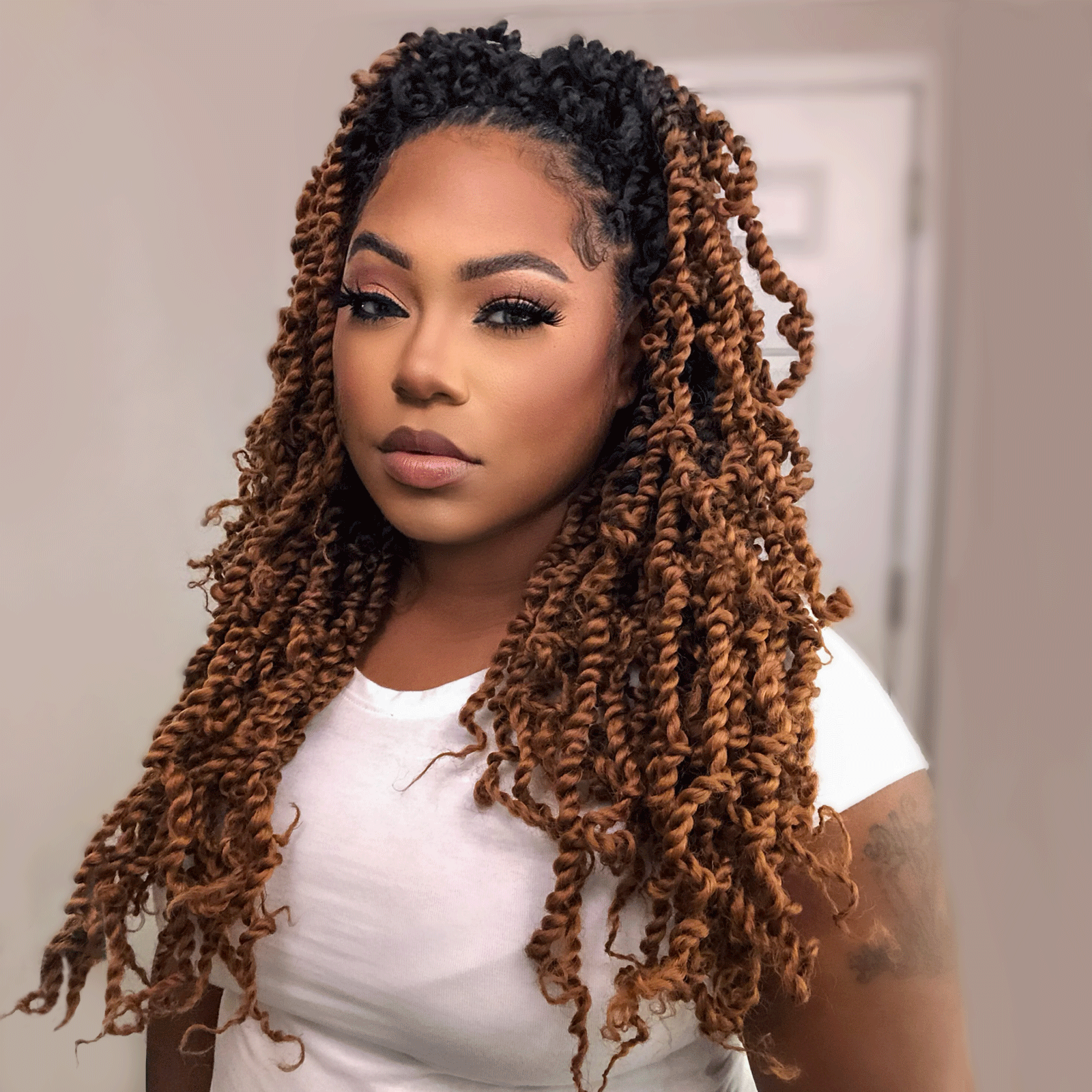 8 Packs Tiana Passion Twist 6-20 Inch | Pre-Twisted Pre-Looped Pre-Twisted Synthetic Crochet Hair