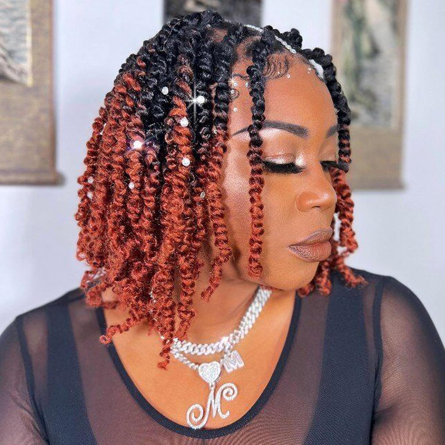 ( US ONLY) FAST SHIPPING NB | ToyoTress Tiana Passion Twist Hair - Pre-twisted Crochet Braids Natural Black, Pre-looped Synthetic Braiding Hair Extensions