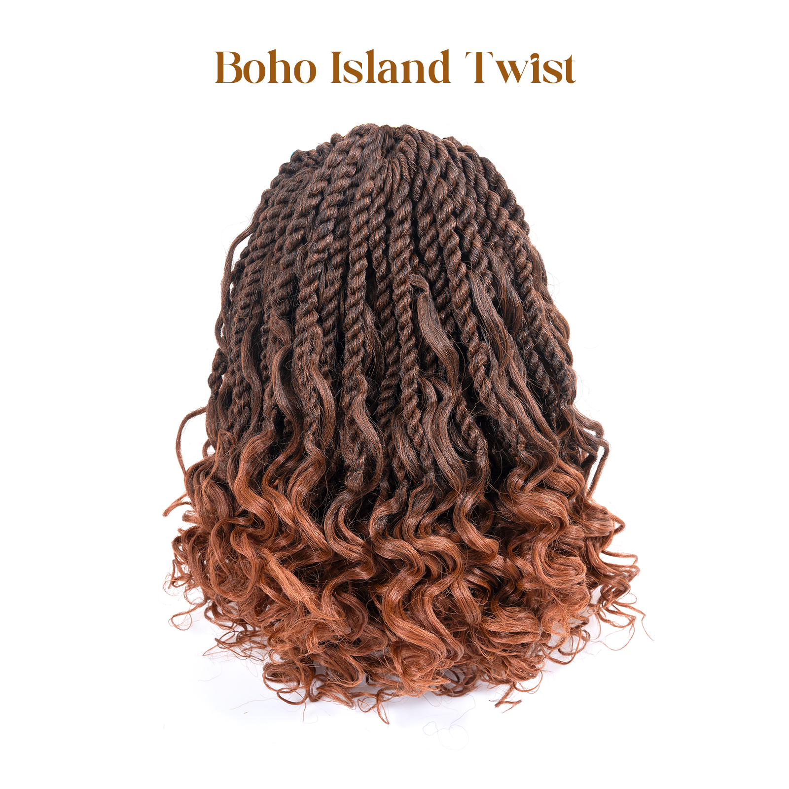 ( US ONLY) FAST SHIPPING ISLAND TWIST | ToyoTress Boho Island Twist Crochet Hair - 8 Packs Short Bob Ombre Brown Boho Havana Twist Crochet Braids Synthetic Braiding Hair