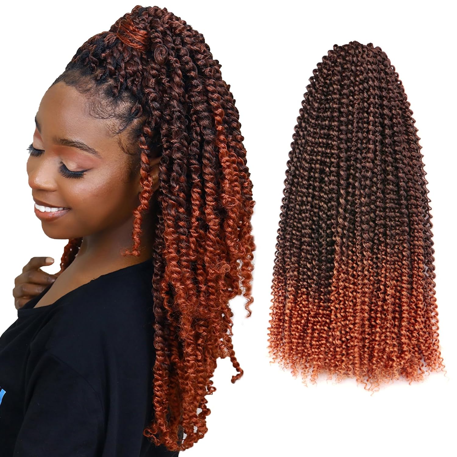 Clearance | Bohemian for Passion Twist 6 Packs | Crochet Synthetic Braiding Hair Extension for Passion Twists